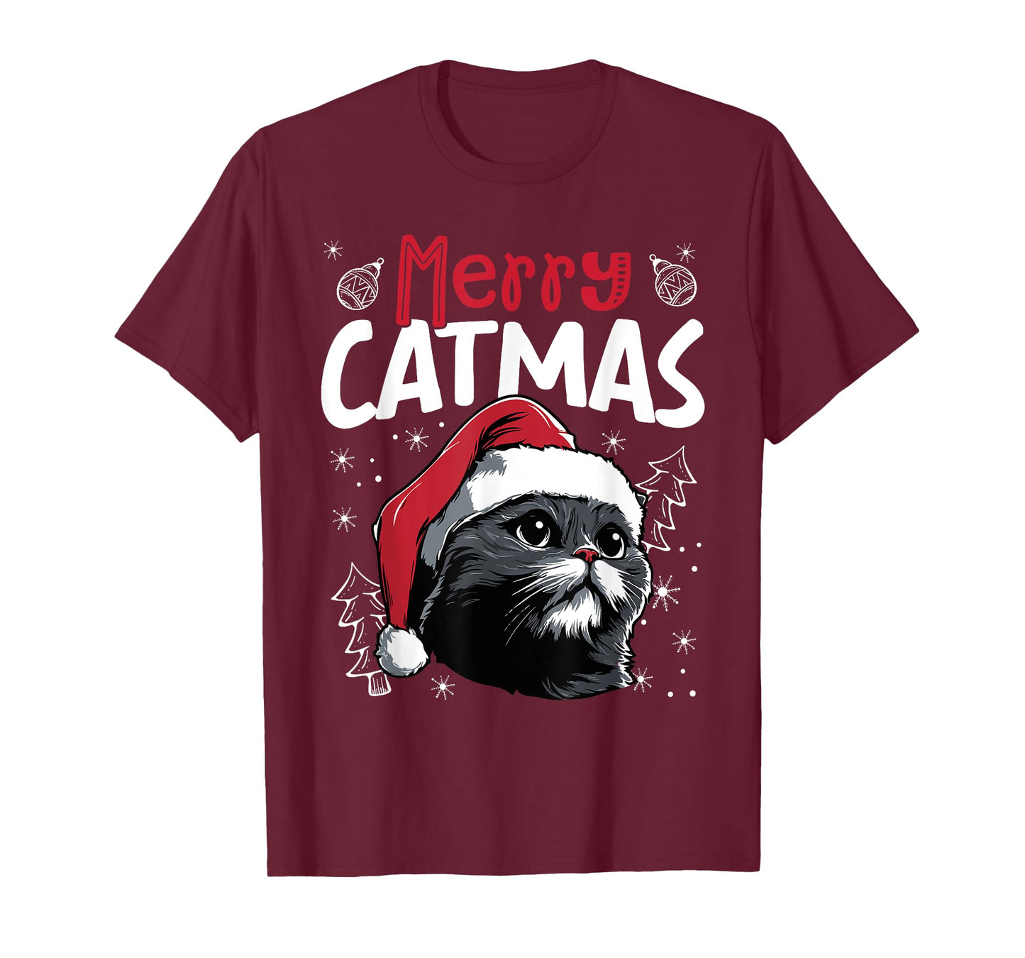 Merry Catmas Funny Christmas Cat T-Shirt
