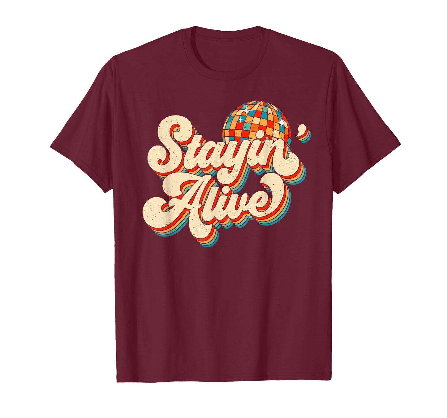 Stayin' Alive Bridesmaid Bride 80s Disco Bachelorette Party T-Shirt