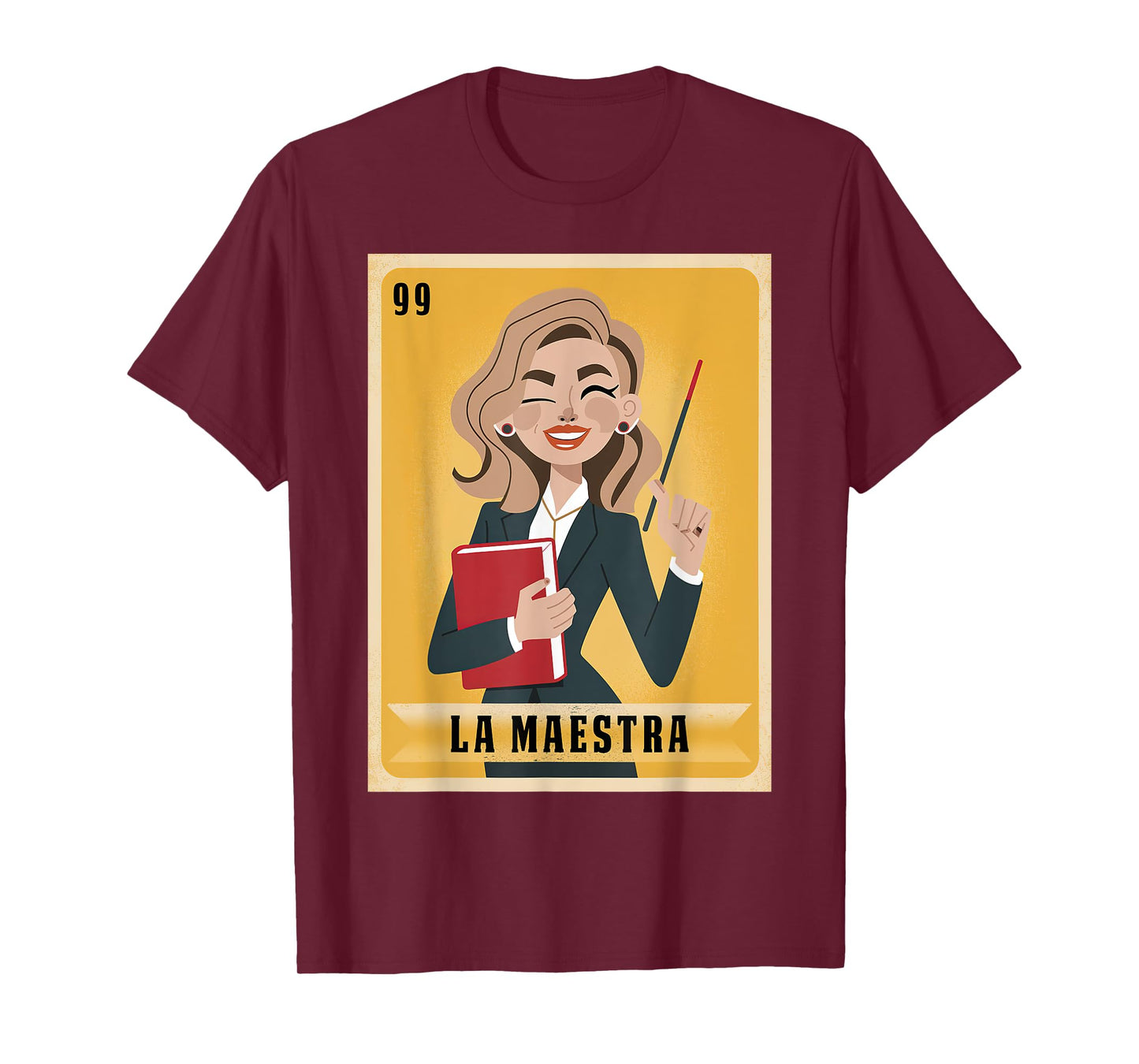 La Maestra Mexican Bingo Card Teacher Lottery Card T-Shirt