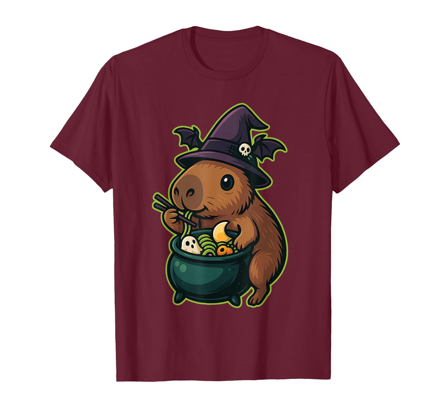 Witch Capybara Ramen Cauldron Kawaii Halloween T-Shirt