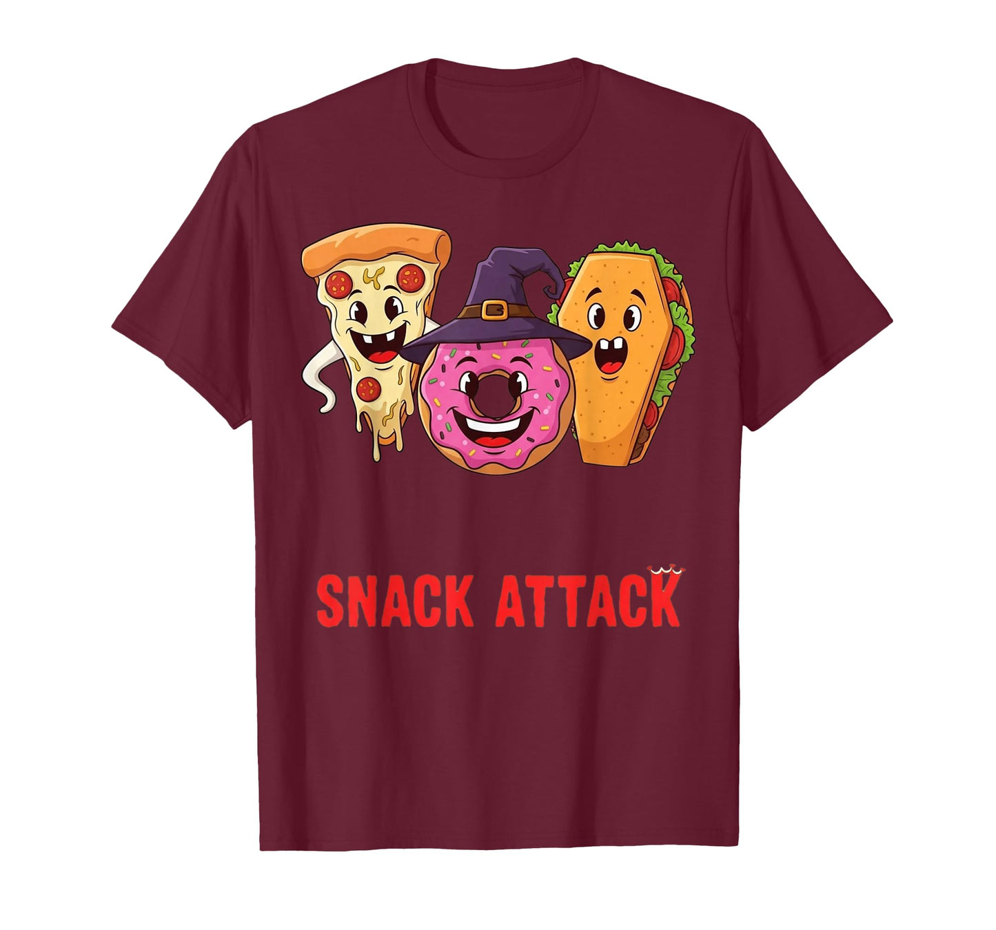 Snack Attack Funny Halloween Pizza Donut Taco T-Shirt