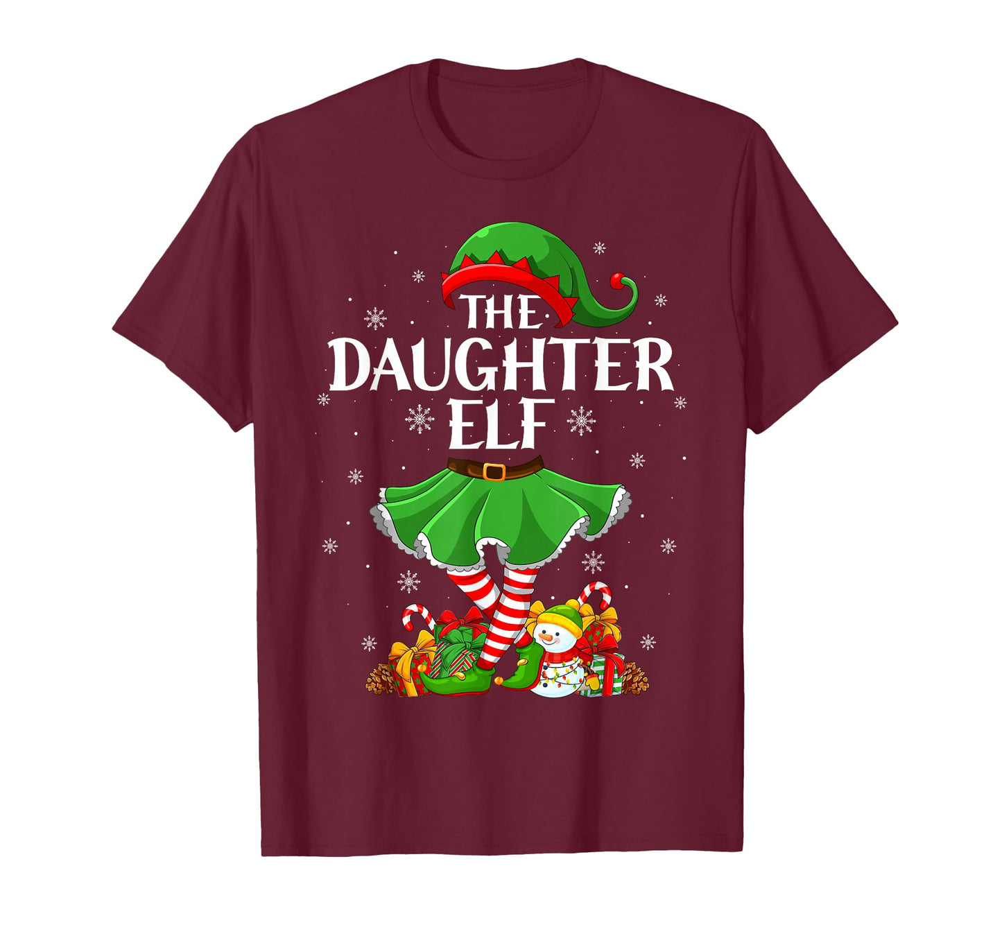 Daughter Elf Christmas Family Elf Squad Xmas Girls Women T-Shirt
