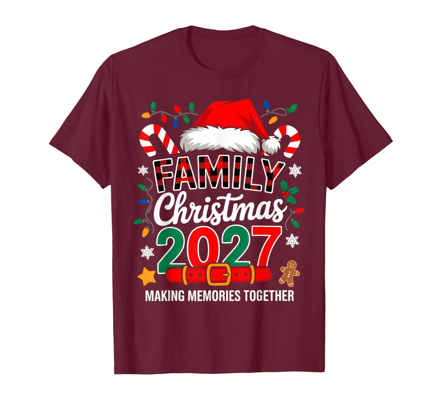Family Christmas 2027 Matching Squad Santa Elf Funny Xmas T-Shirt