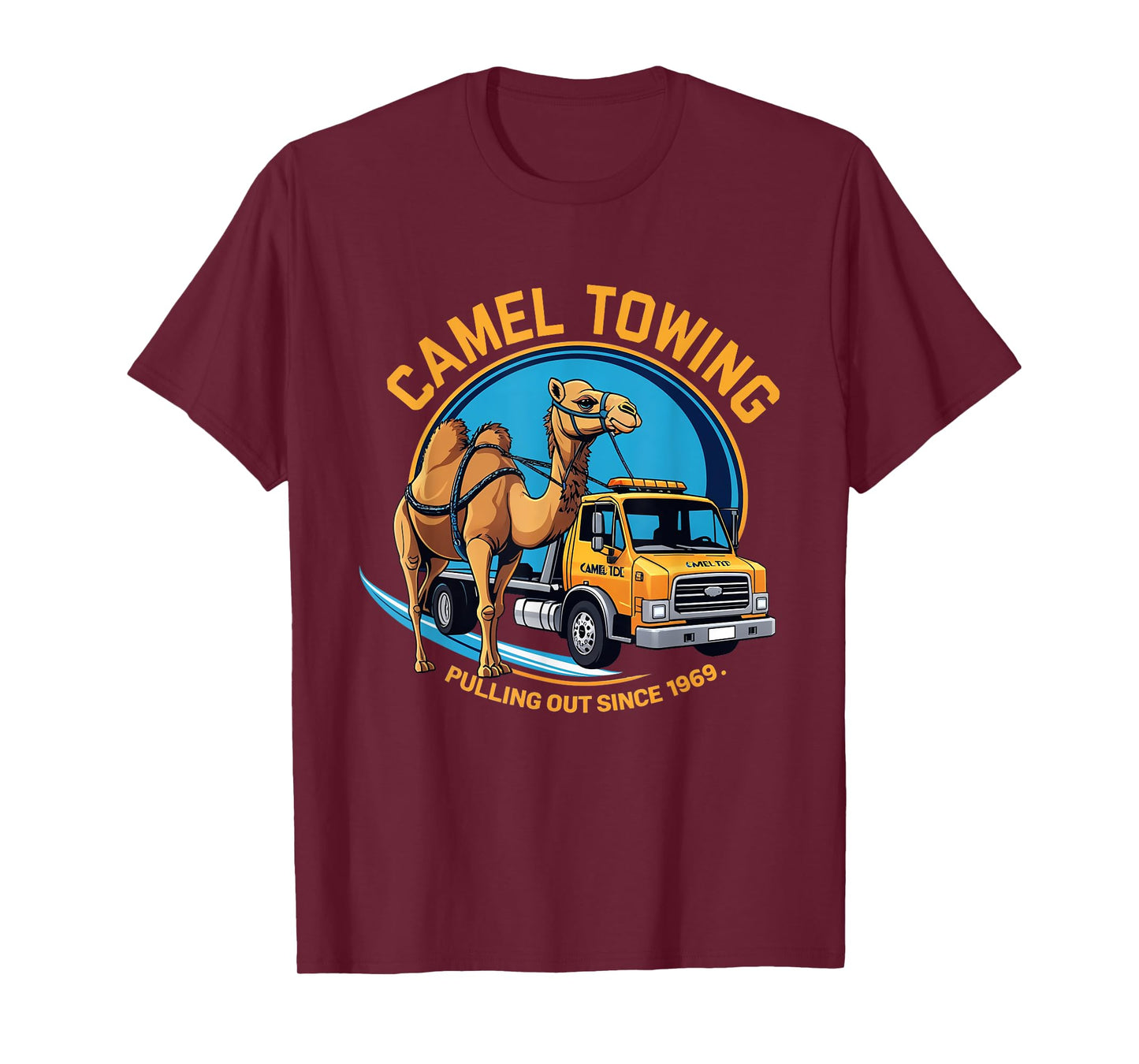 Camel Towing Design - Retro Tow Truck Graphic with Funny T-Shirt