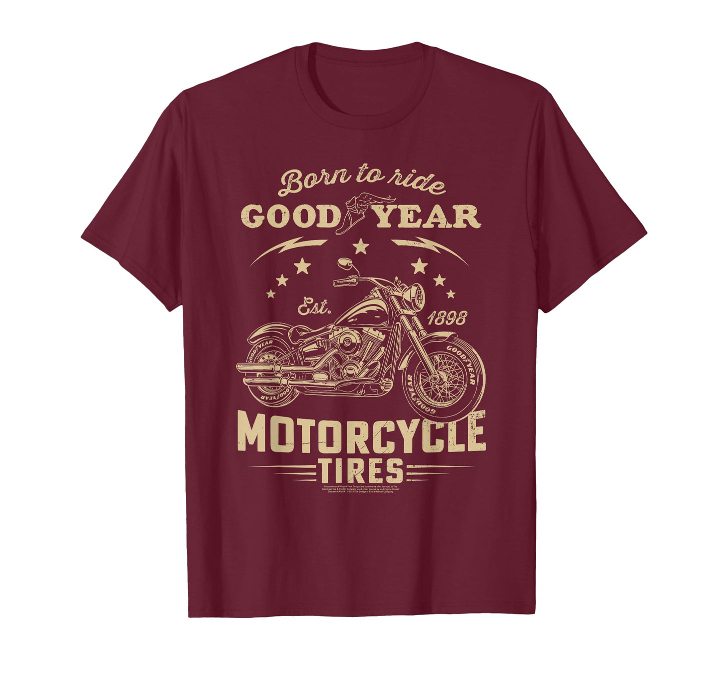 Goodyear Born To Ride Motorcycle Tires Vintage Logo T-Shirt