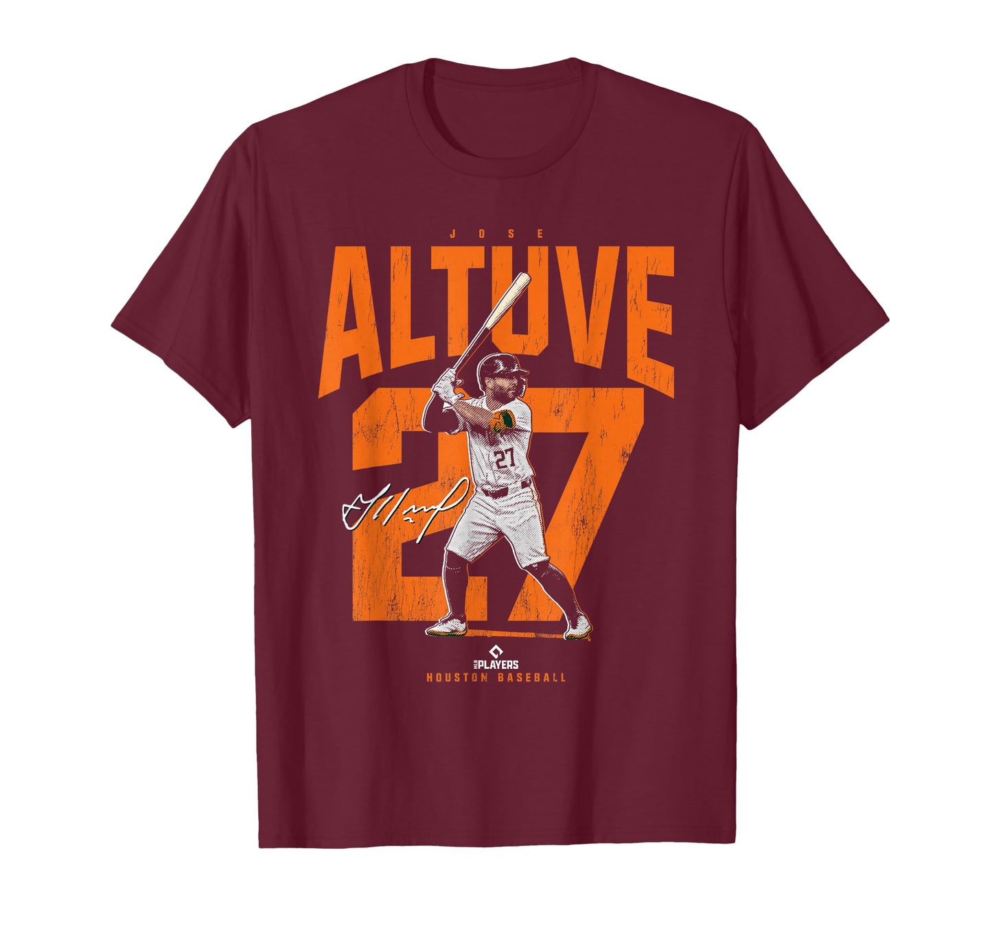 License Champs | Jose Altuve Houston Baseball Player Novelty T-Shirt - Blue, Unisex-Adult, Small, Short Sleeve