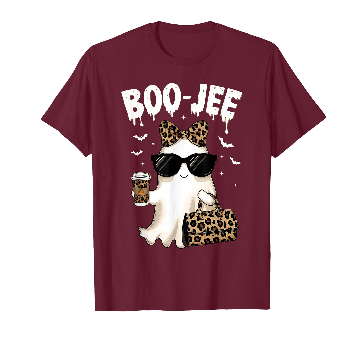 Boo JEE Boujee Pink Ghost Halloween October Vibes T-Shirt