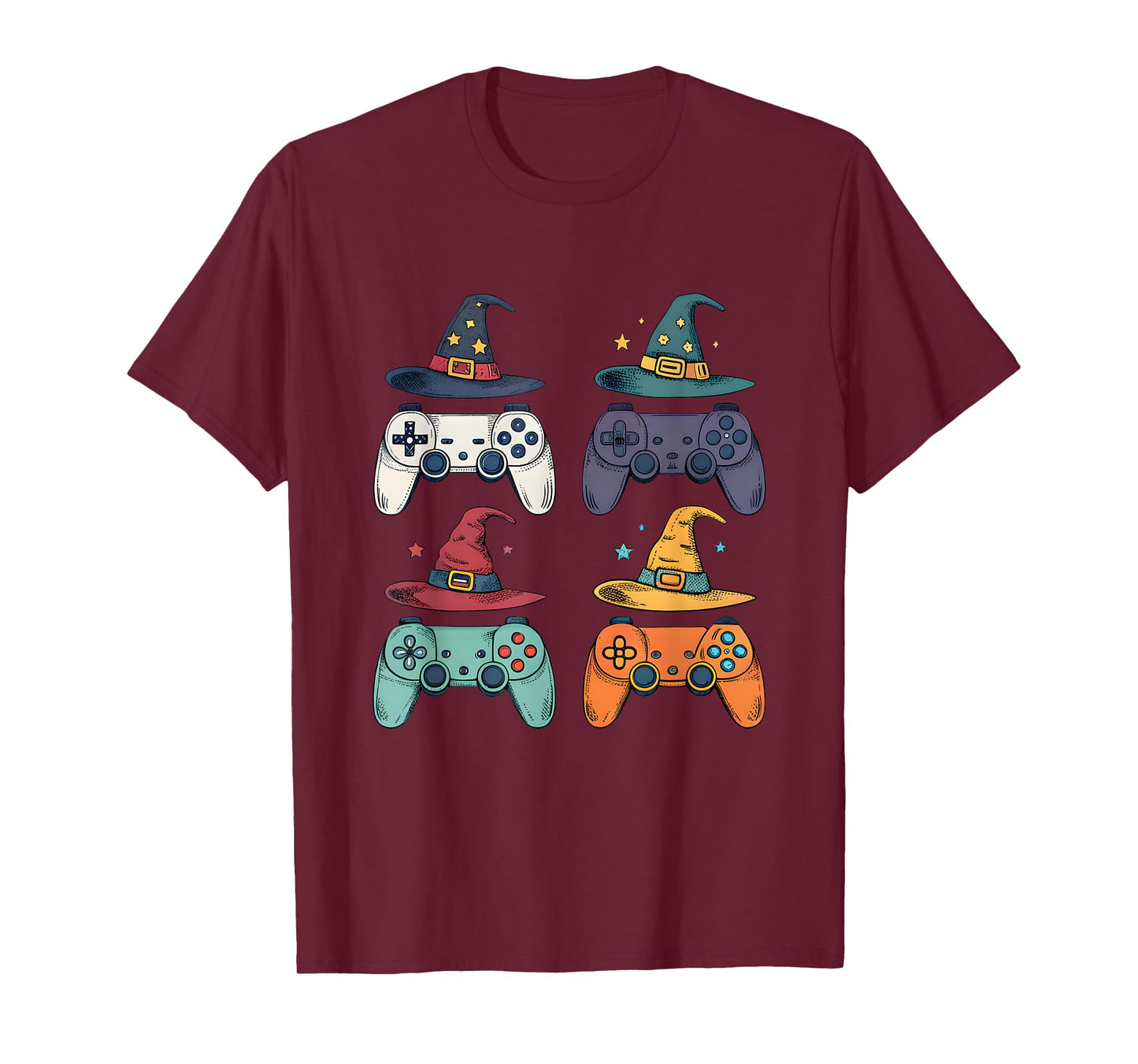 Witch Hat Controller Gamer Halloween Tee T-Shirt