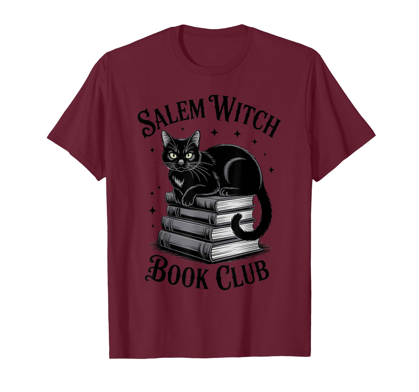Salem Witch Book Club Bookish Halloween Black Cat Women T-Shirt