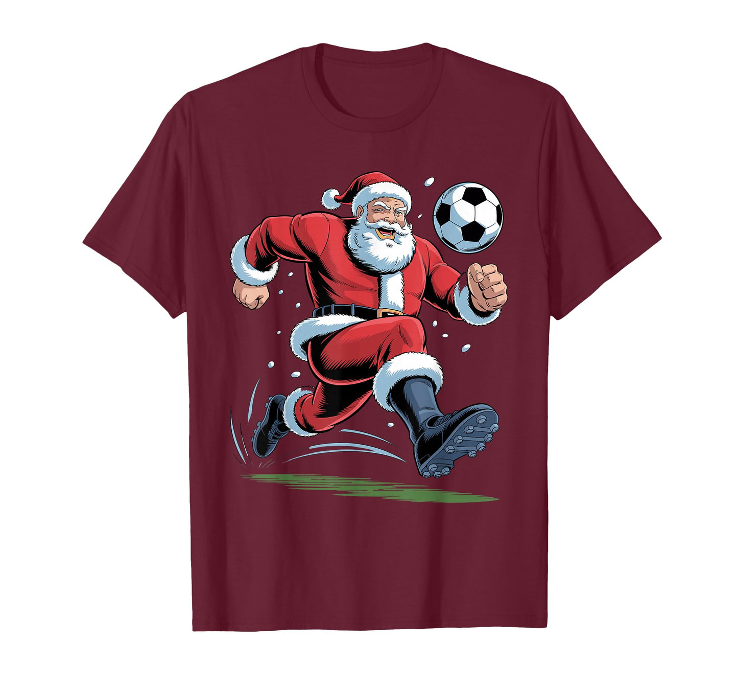 Santa Playing Soccer Funny Sports Christmas Holiday Xmas T-Shirt