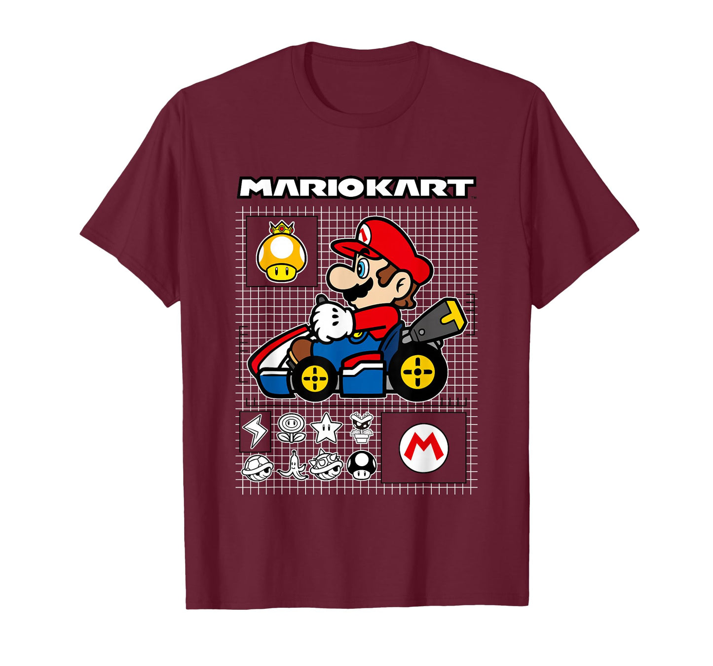Mario Kart Rally Driver Schematics Mario T-Shirt