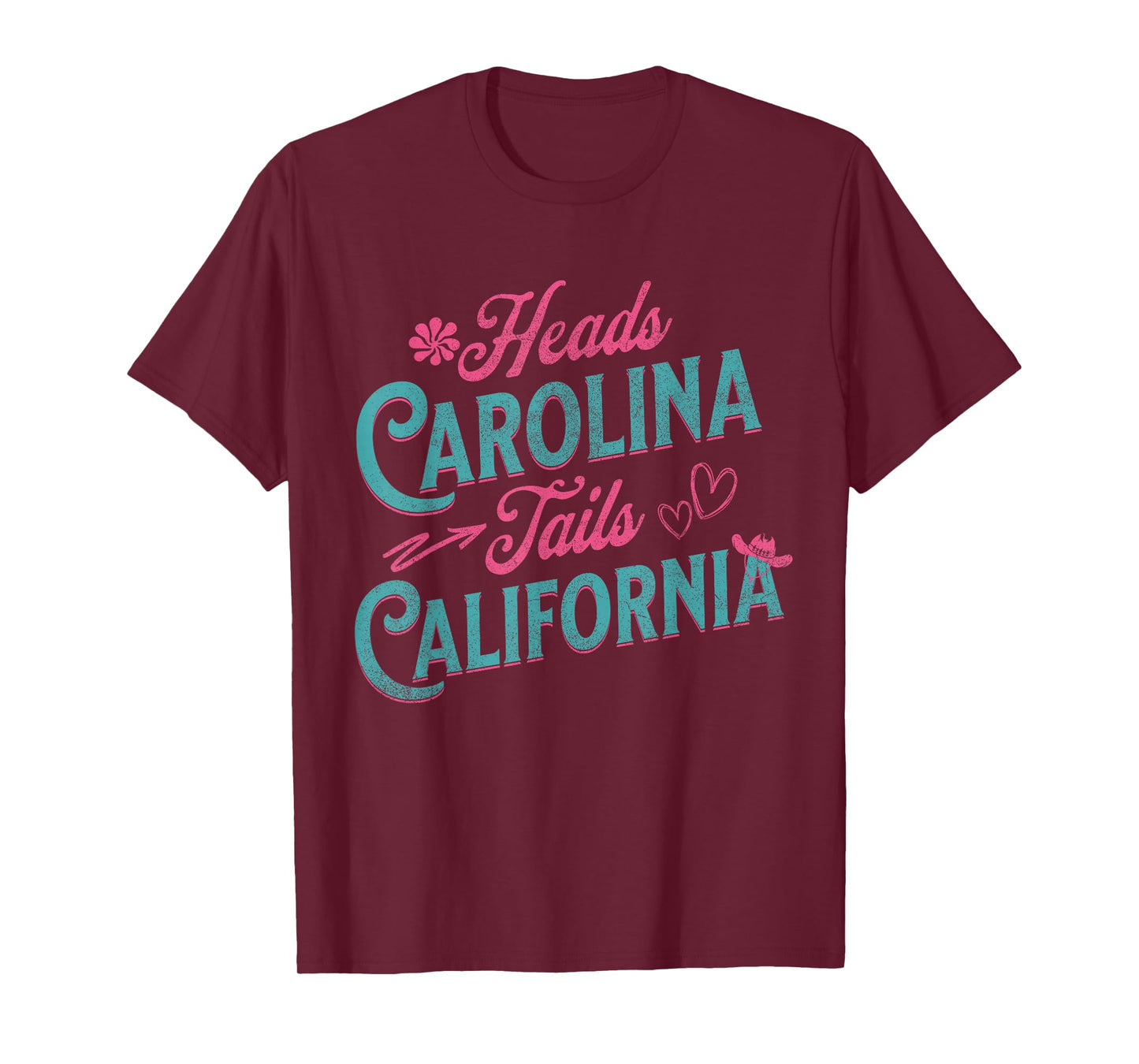 Heads Carolina Tail California Retro Vintage T-Shirt
