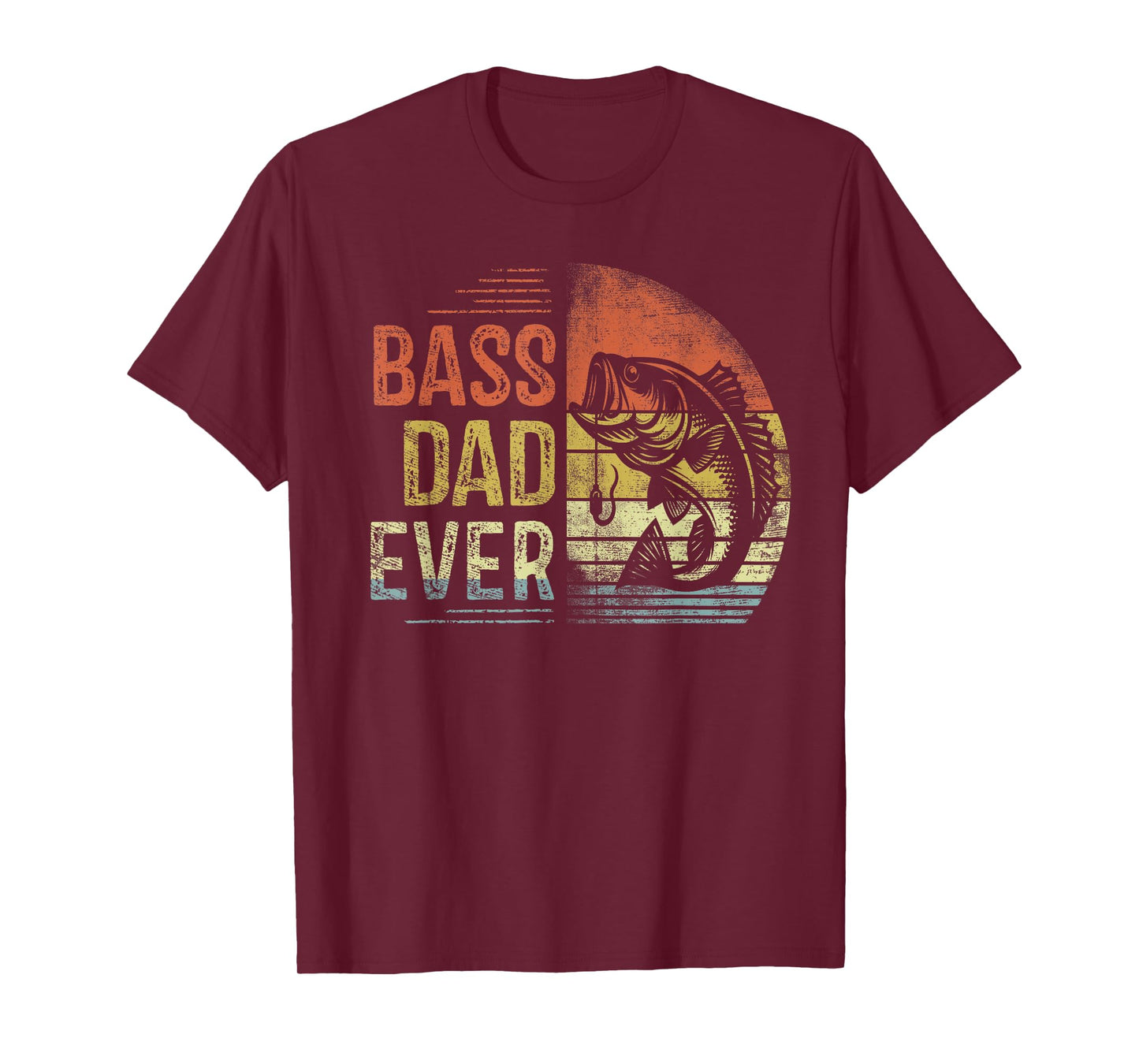 Bass Dad Ever Fishing Gifts Dad Birthday Vintage T-Shirt