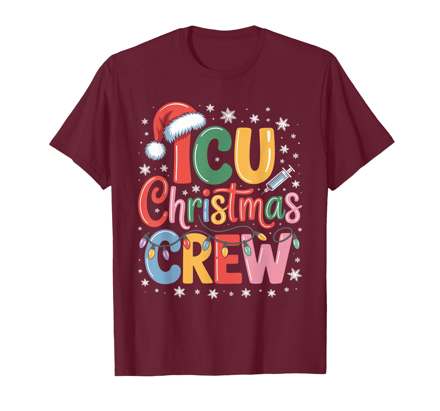 ICU Christmas Crew ICU Nurse Critical Care Xmas Nursing T-Shirt