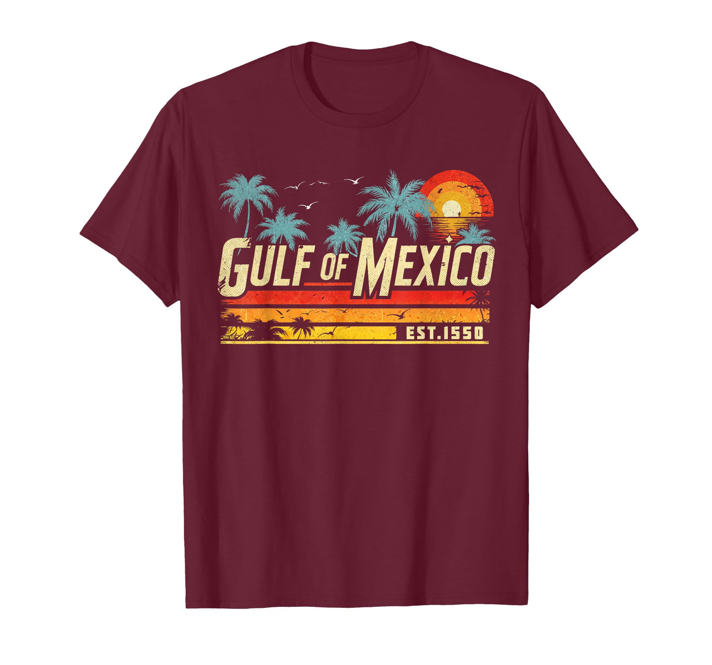 Gulf of Mexico Retro Vintage Beach T-Shirt