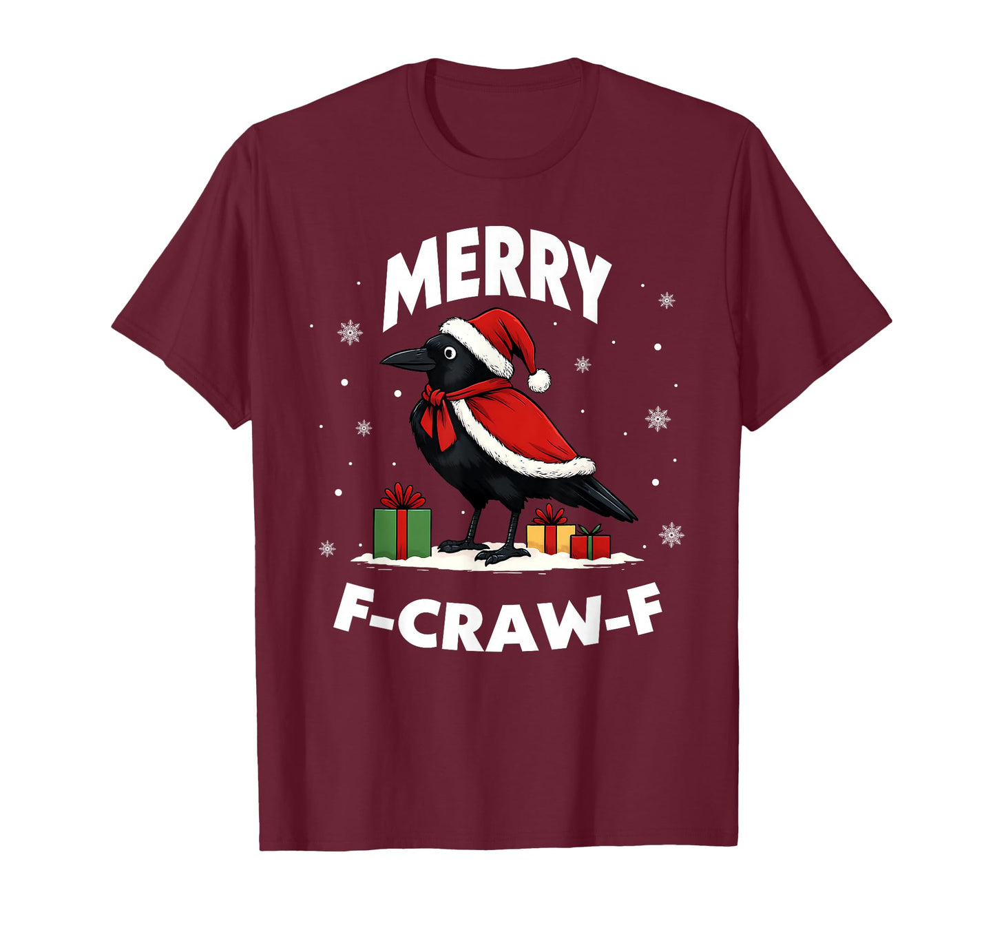 Funny Christmas Crow F-Caw-F Merry Craw Xmas Humor Outfit T-Shirt