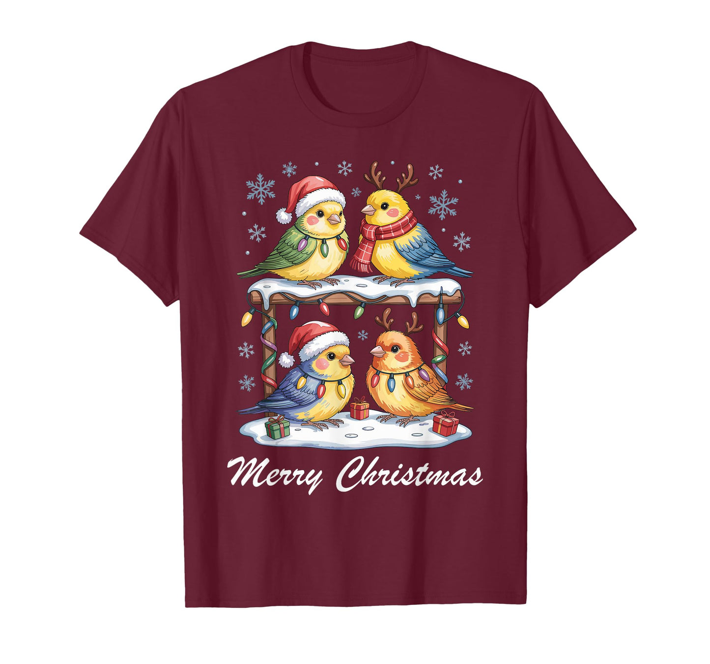 Canary Merry Christmas Cute Pet Lovers Funny Holiday Pajama T-Shirt