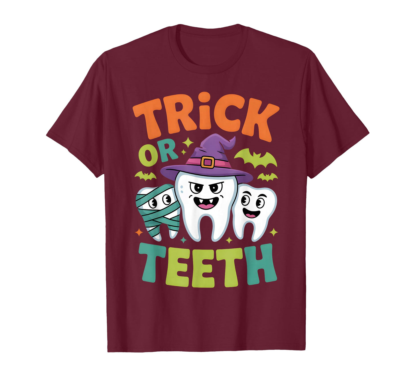 Trick or Teeth Dentist Halloween Costume Funny Tooth T-Shirt