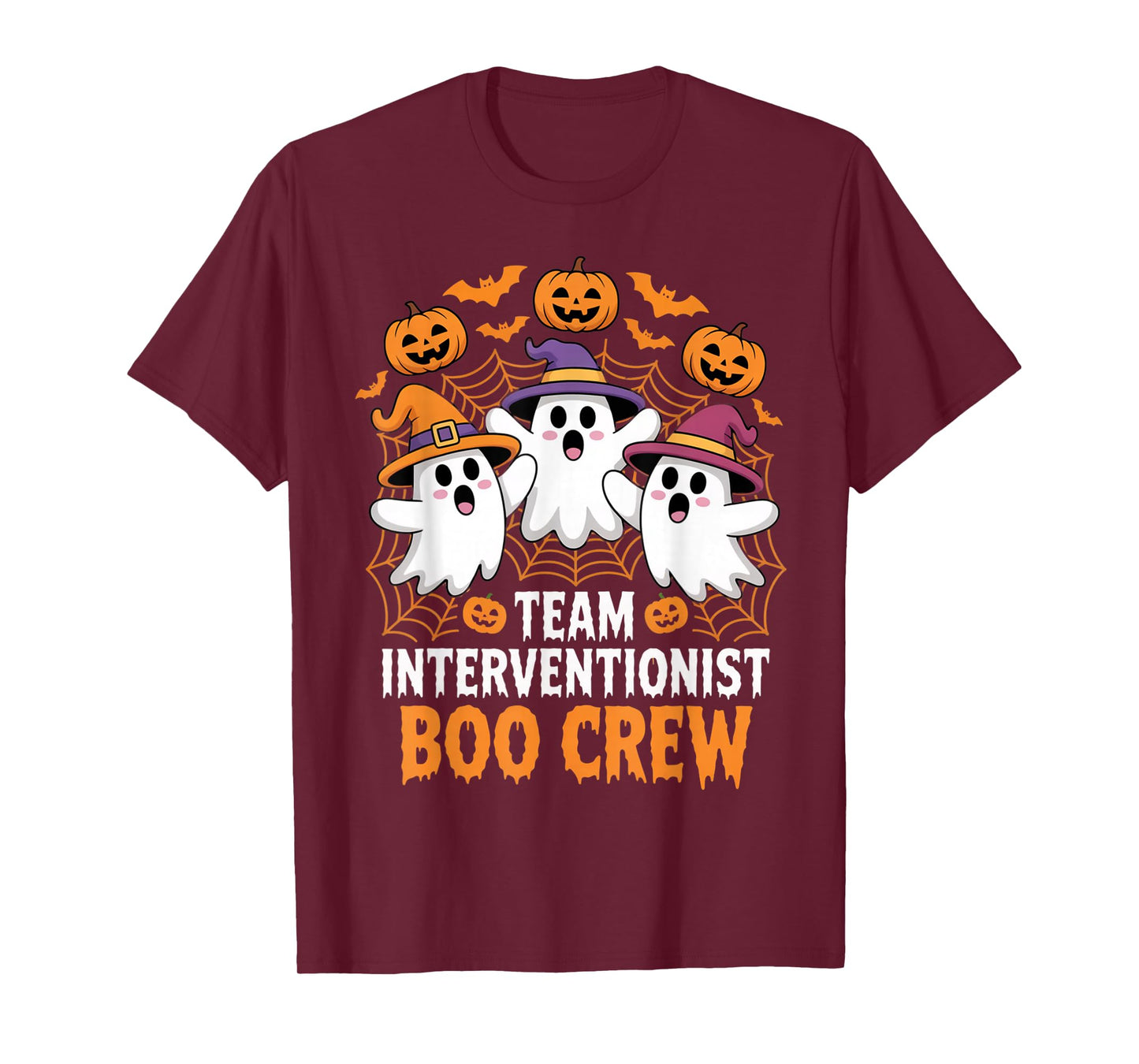 Team Interventionist Boo Crew Halloween Ghost School Staff T-Shirt