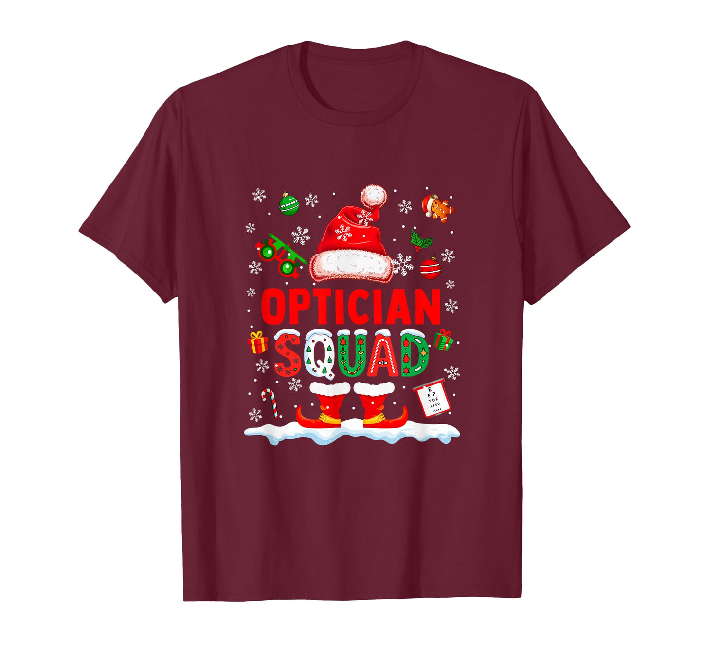Optician Squad Men Job Christmas Santa Costume Bow Tie T-Shirt