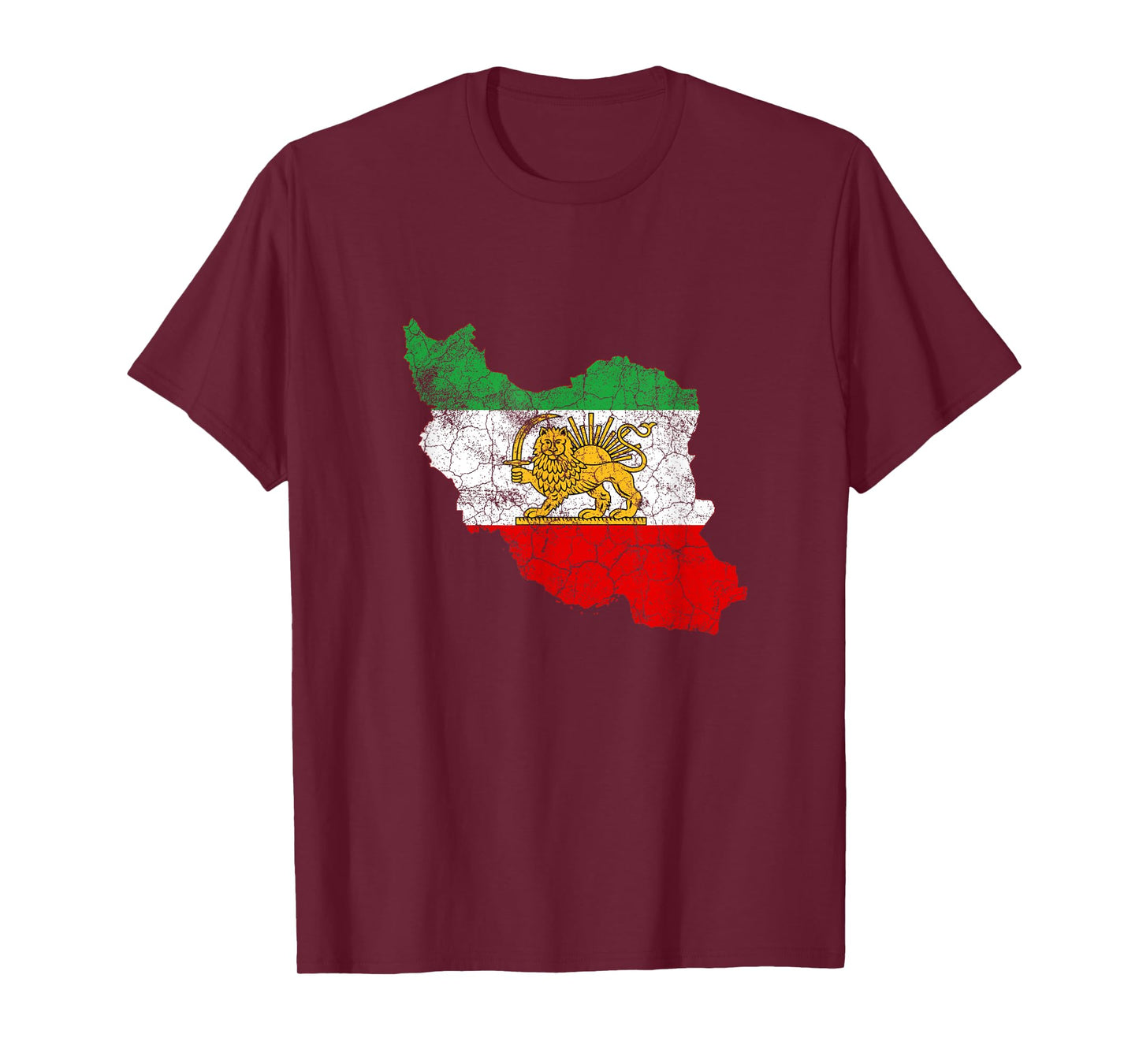 Iran Map with Lion and Sun Emblem, Vintage Persian Heritage T-Shirt