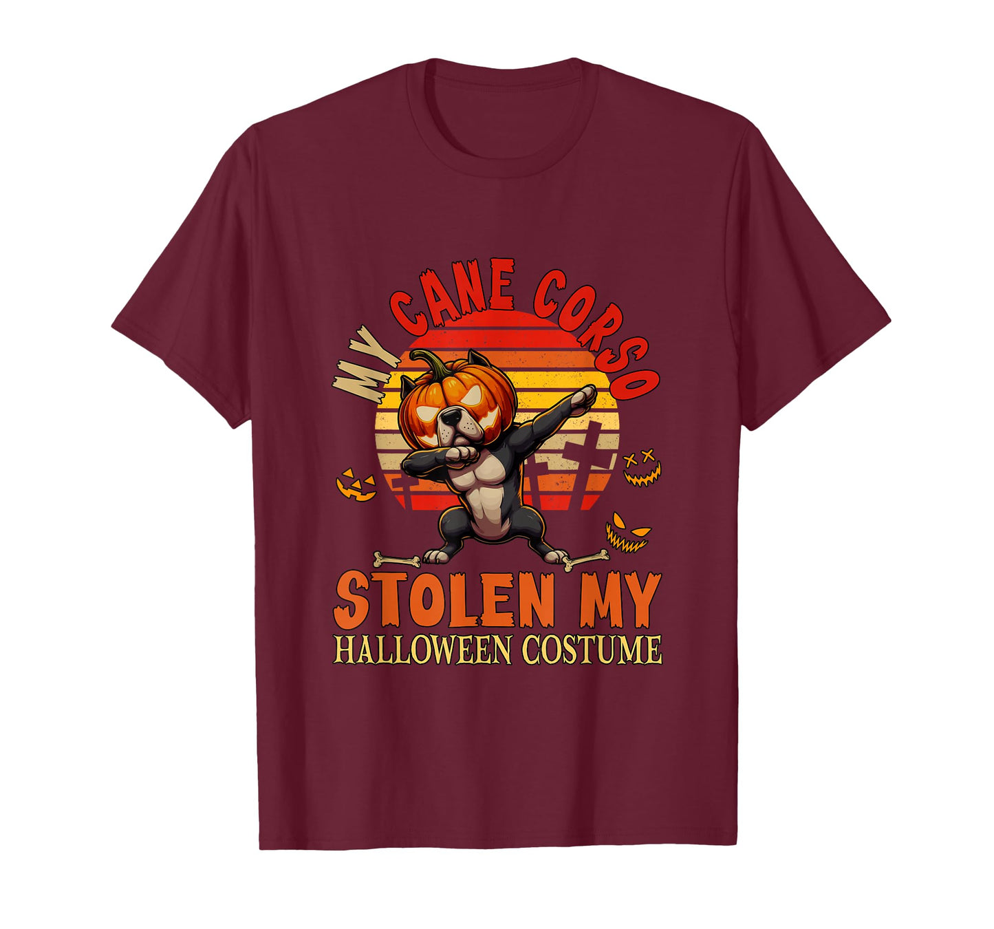 Cane Corso Stolen My Halloween Costume Dog Carved Pumpkin T-Shirt