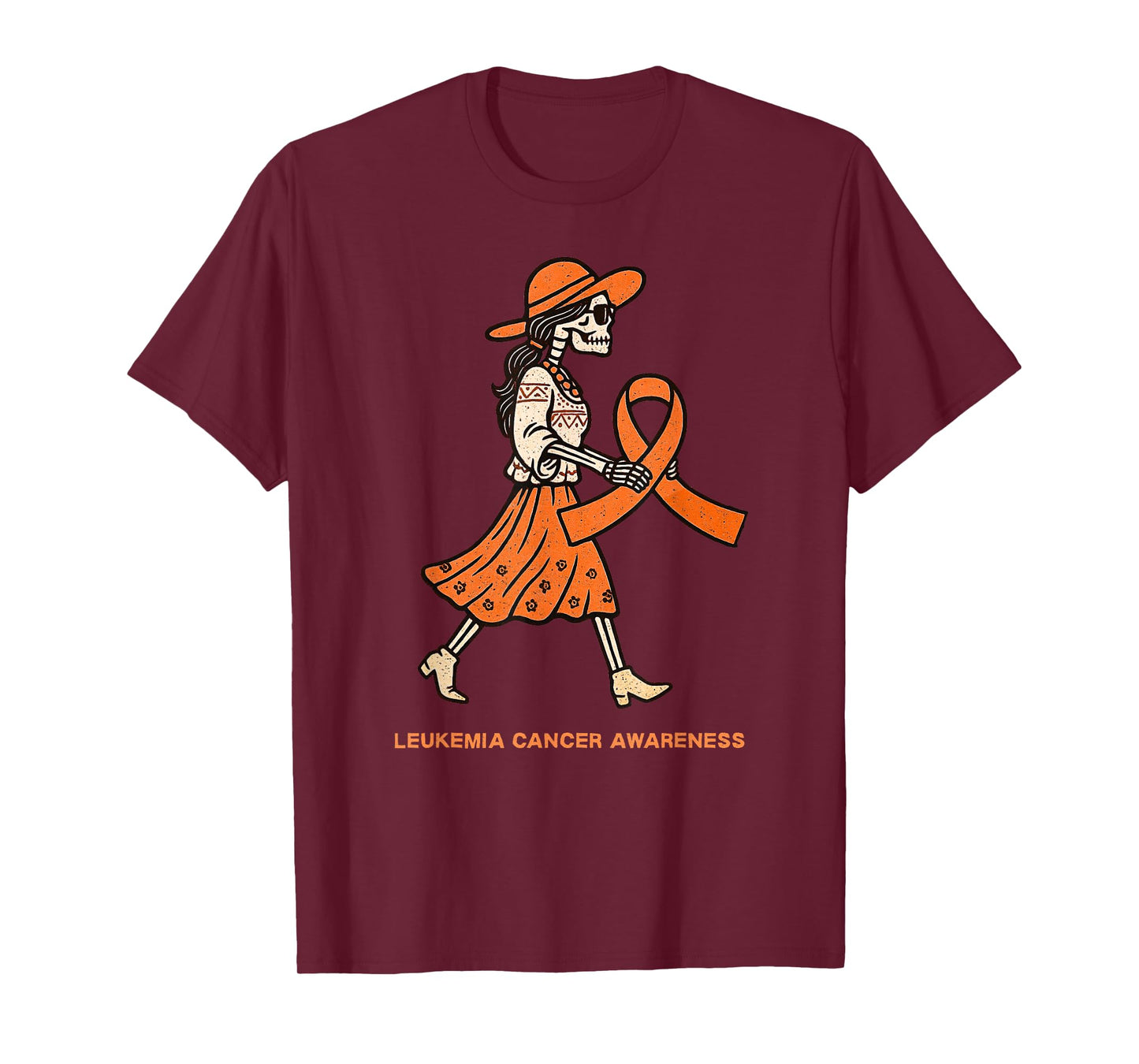 Halloween Skeleton Leukemia Awareness T-Shirt