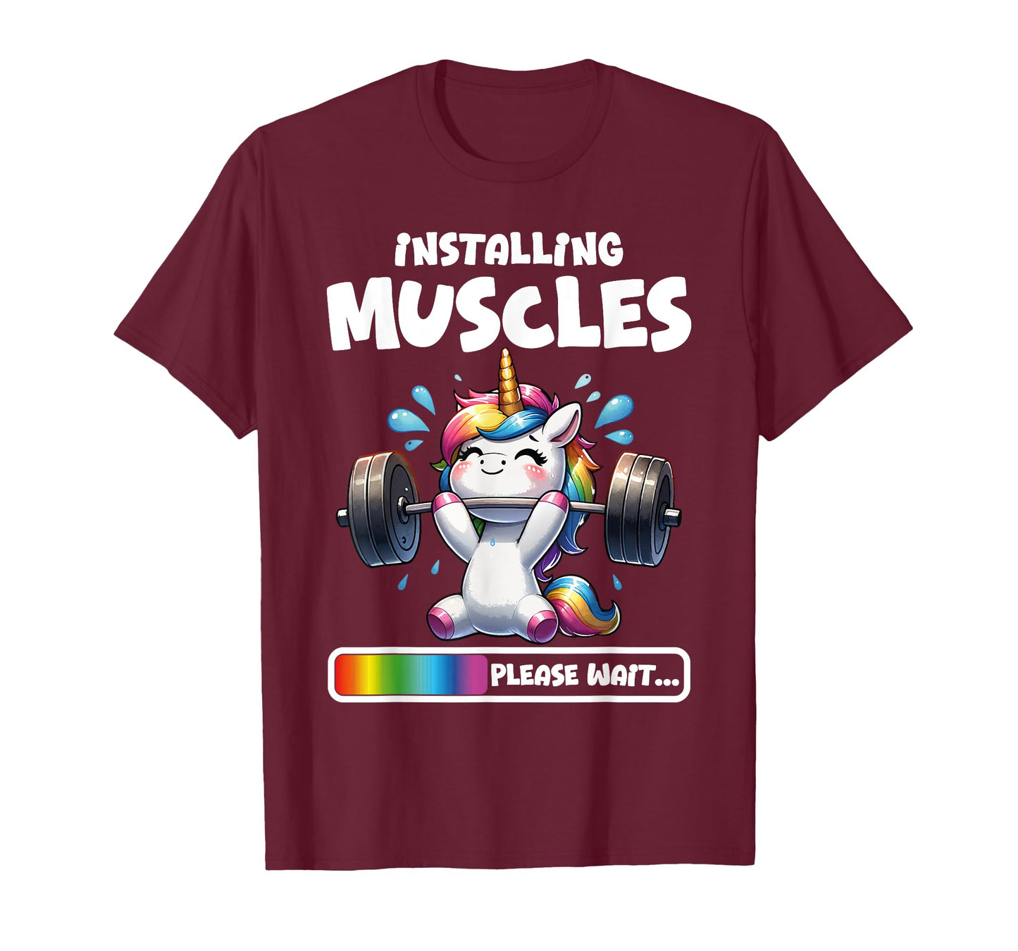 Funny Unicorn Workout Gym Fitness Weightlifting Cute Unicorn T-Shirt