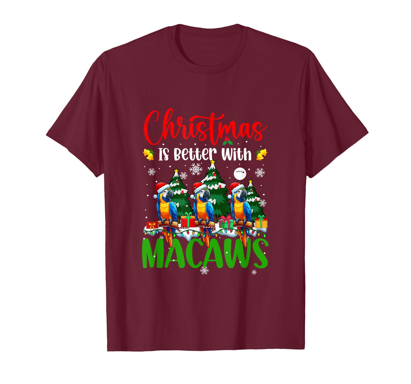 Xmas is Better Funny Joke Macaws Lover Christmas Tree T-Shirt