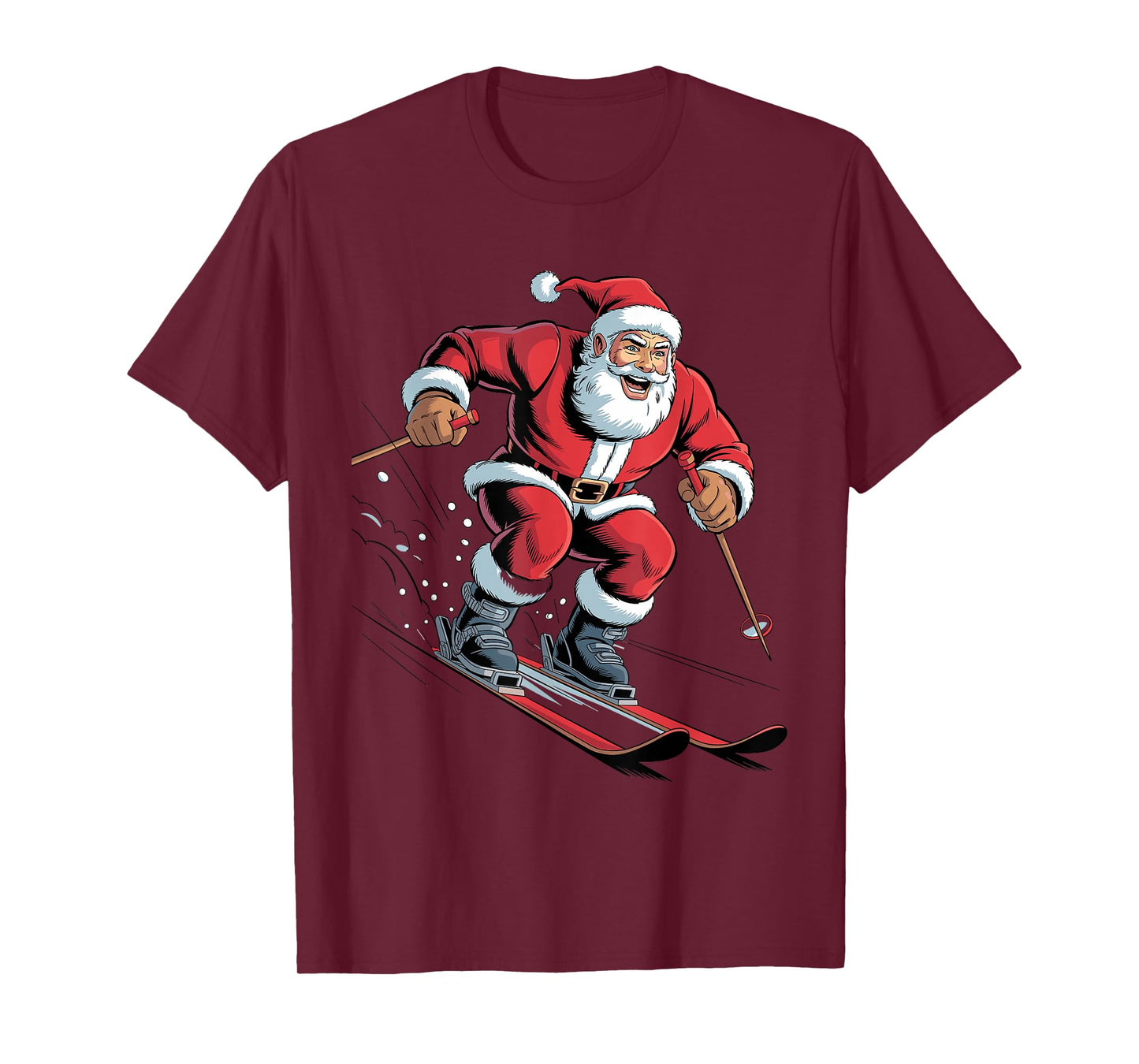 Santa Skiing Lover Funny Holiday Christmas Xmas Pajama T-Shirt