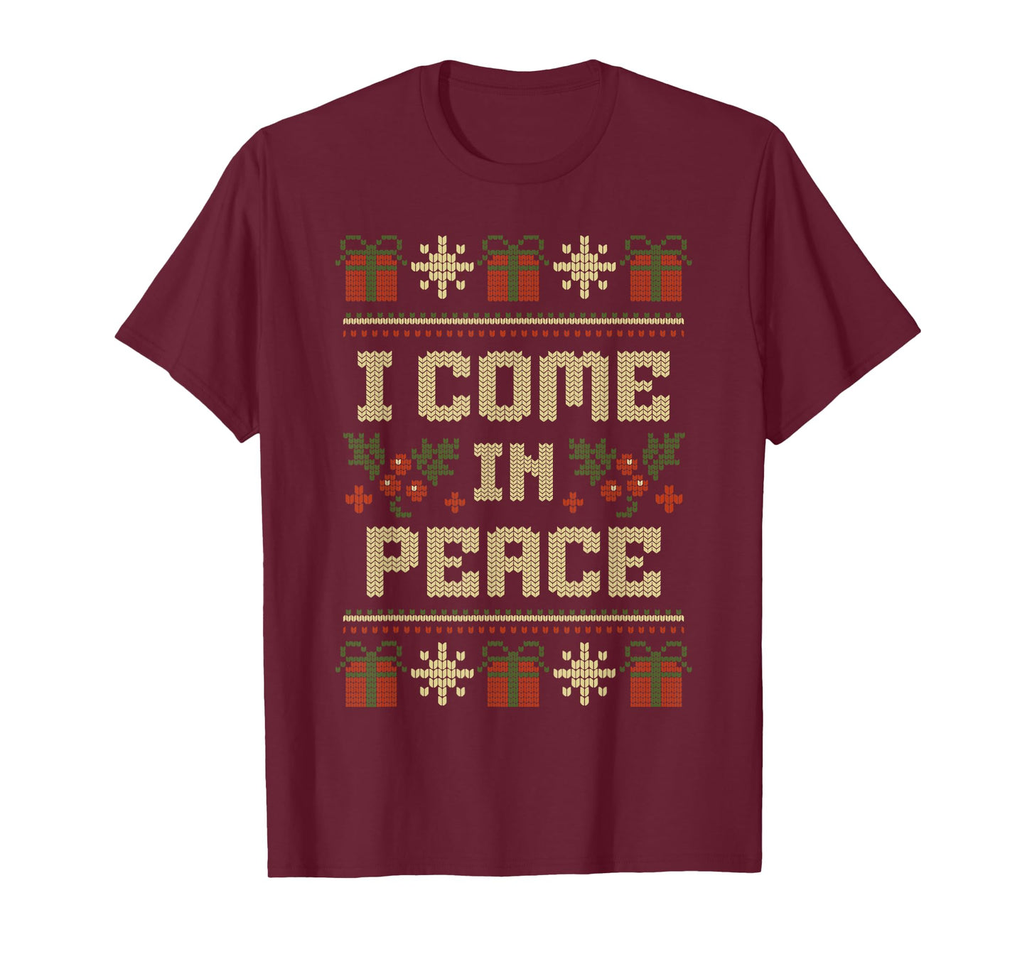 Funny Peace I Come in Peace Matching Couple Ugly Christmas T-Shirt