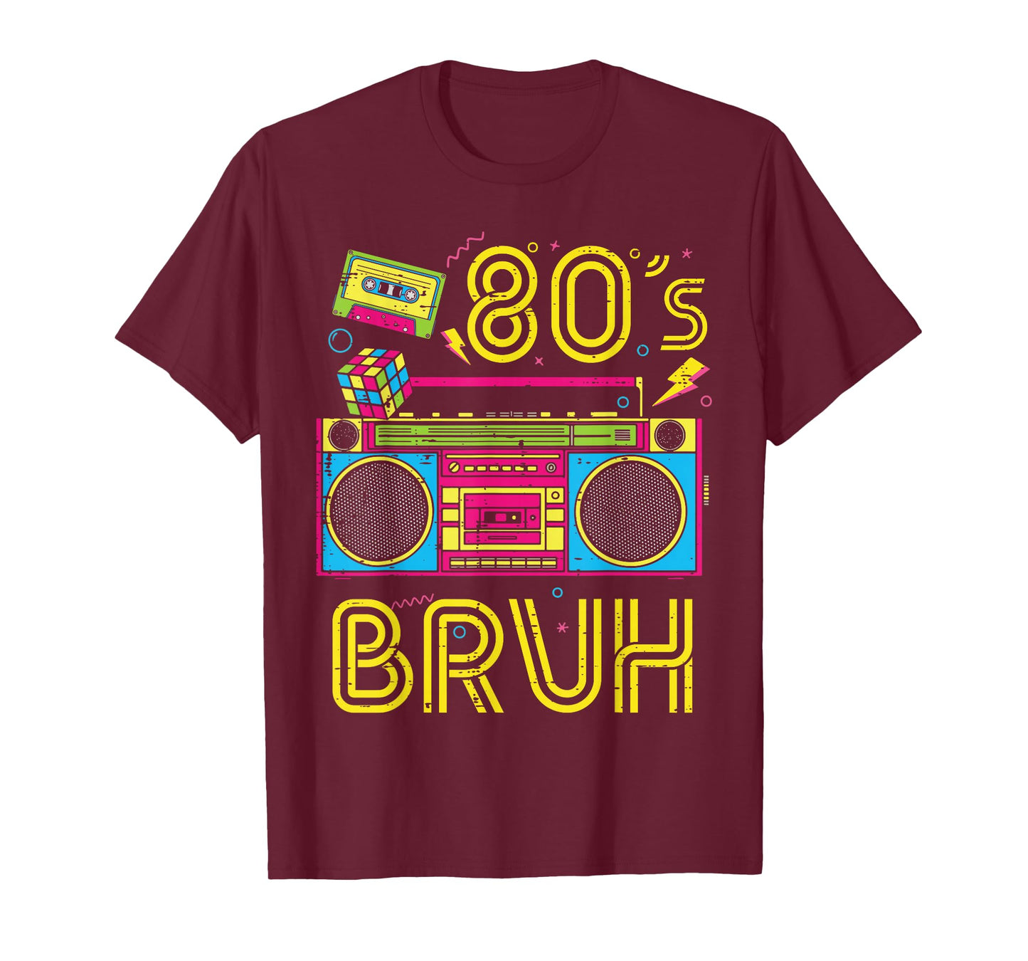 80s Bruh Boombox Retro Radio Stereo Music Men Women Kids T-Shirt