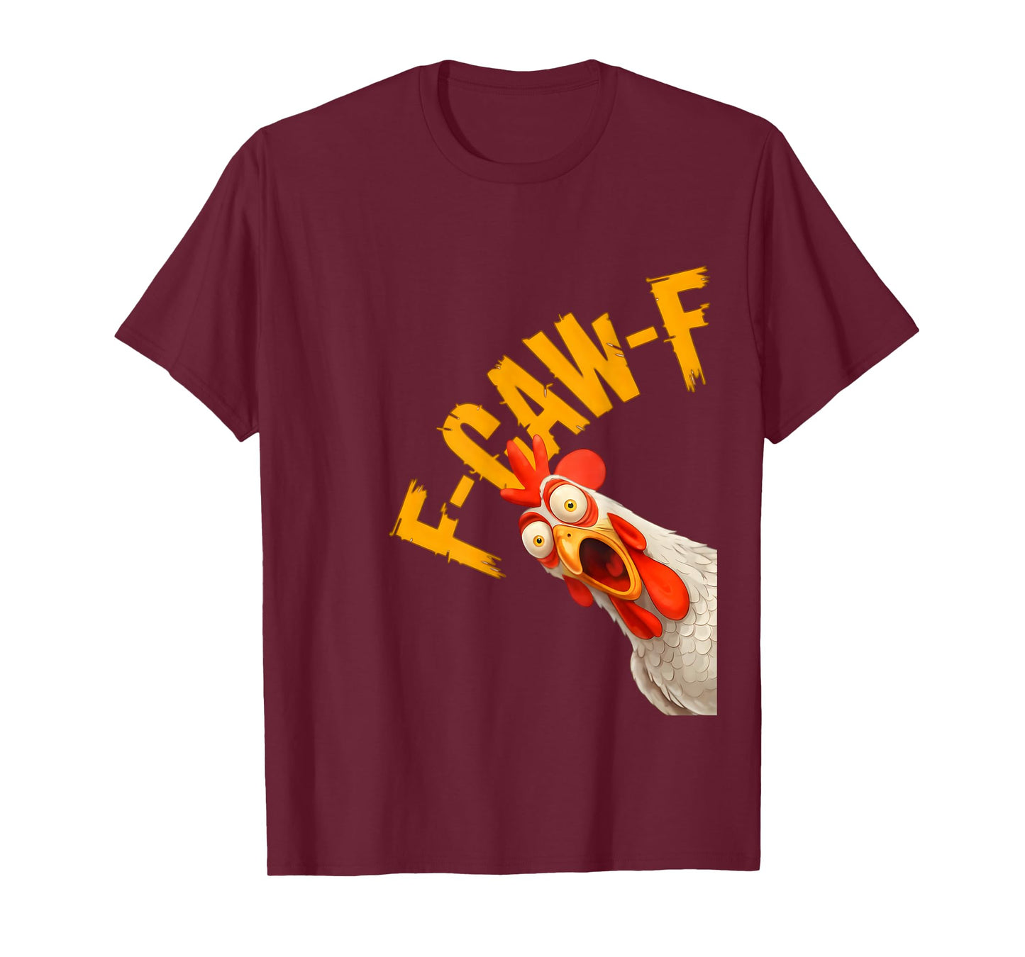 Funny F-Awk-F Chicken F-Caw-F Rooster Pun Retro T-Shirt