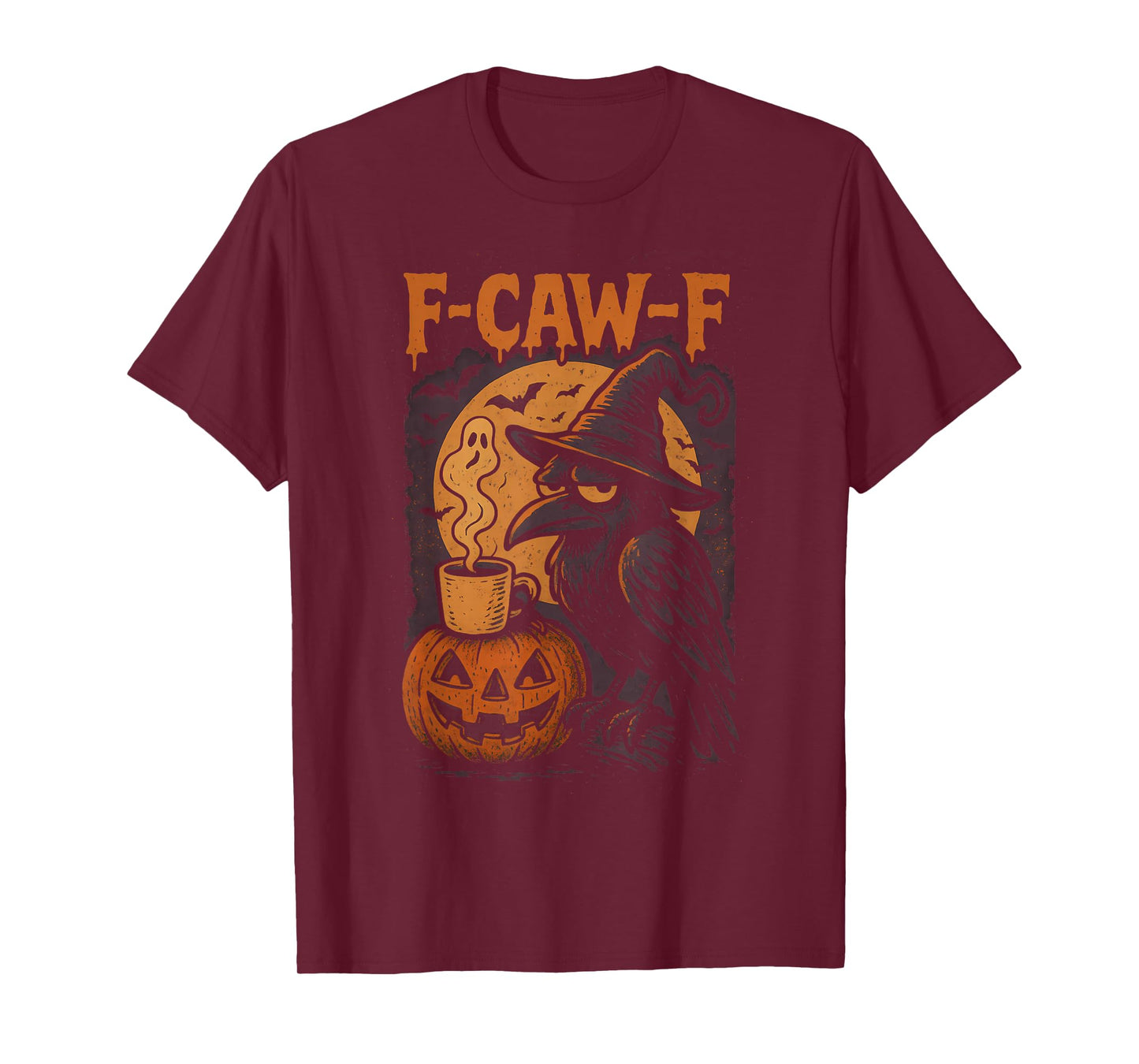 Fcawf Crow Gothic Halloween Witch Funny F-Caw-F Outfit Women T-Shirt