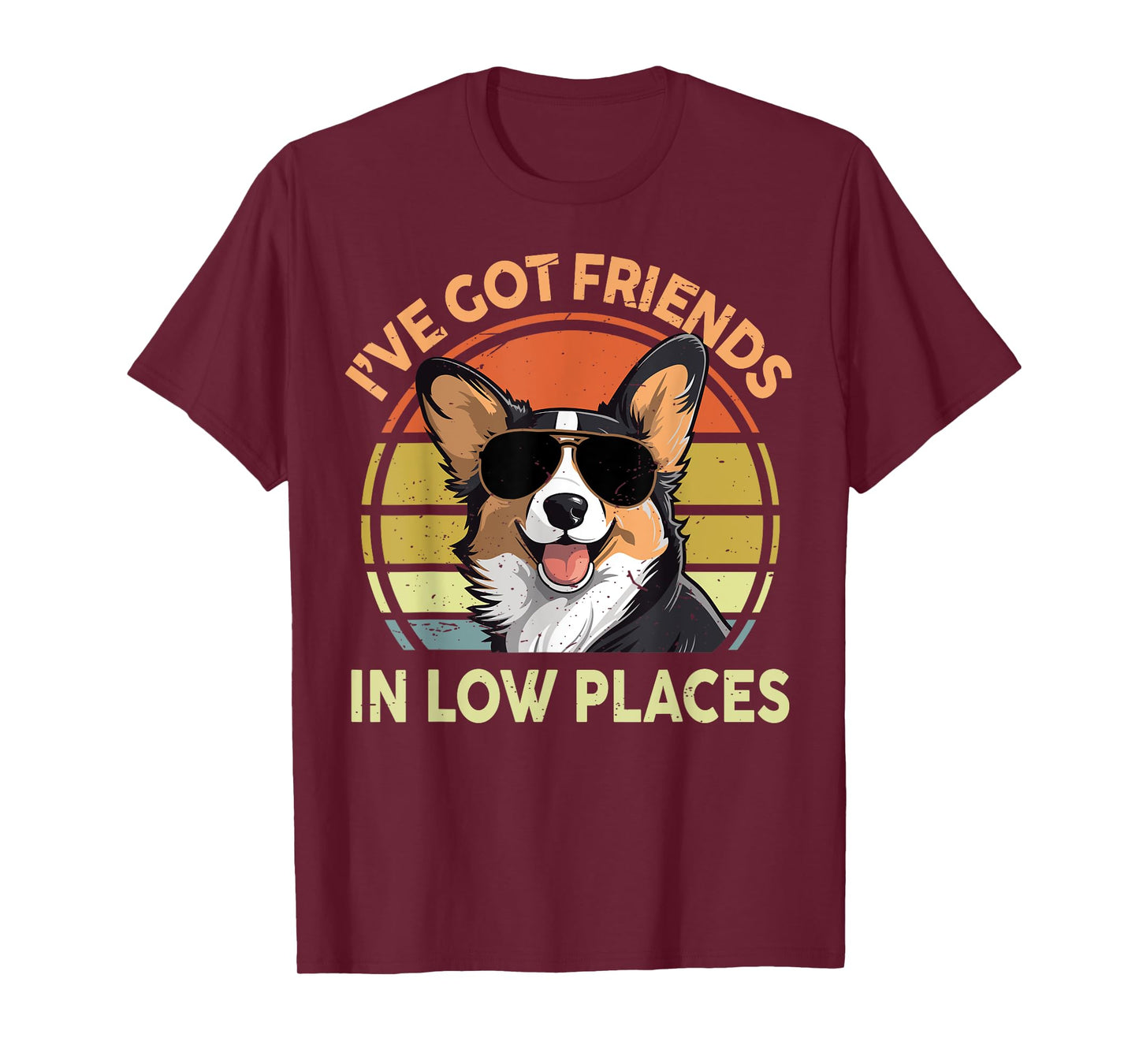I've Got Friends In Low Places Funny Corgi Men Women Dad Mom T-Shirt