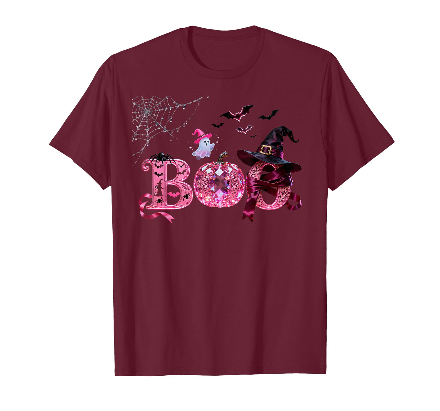Boo Halloween Witch Breast Cancer Warriors T-Shirt