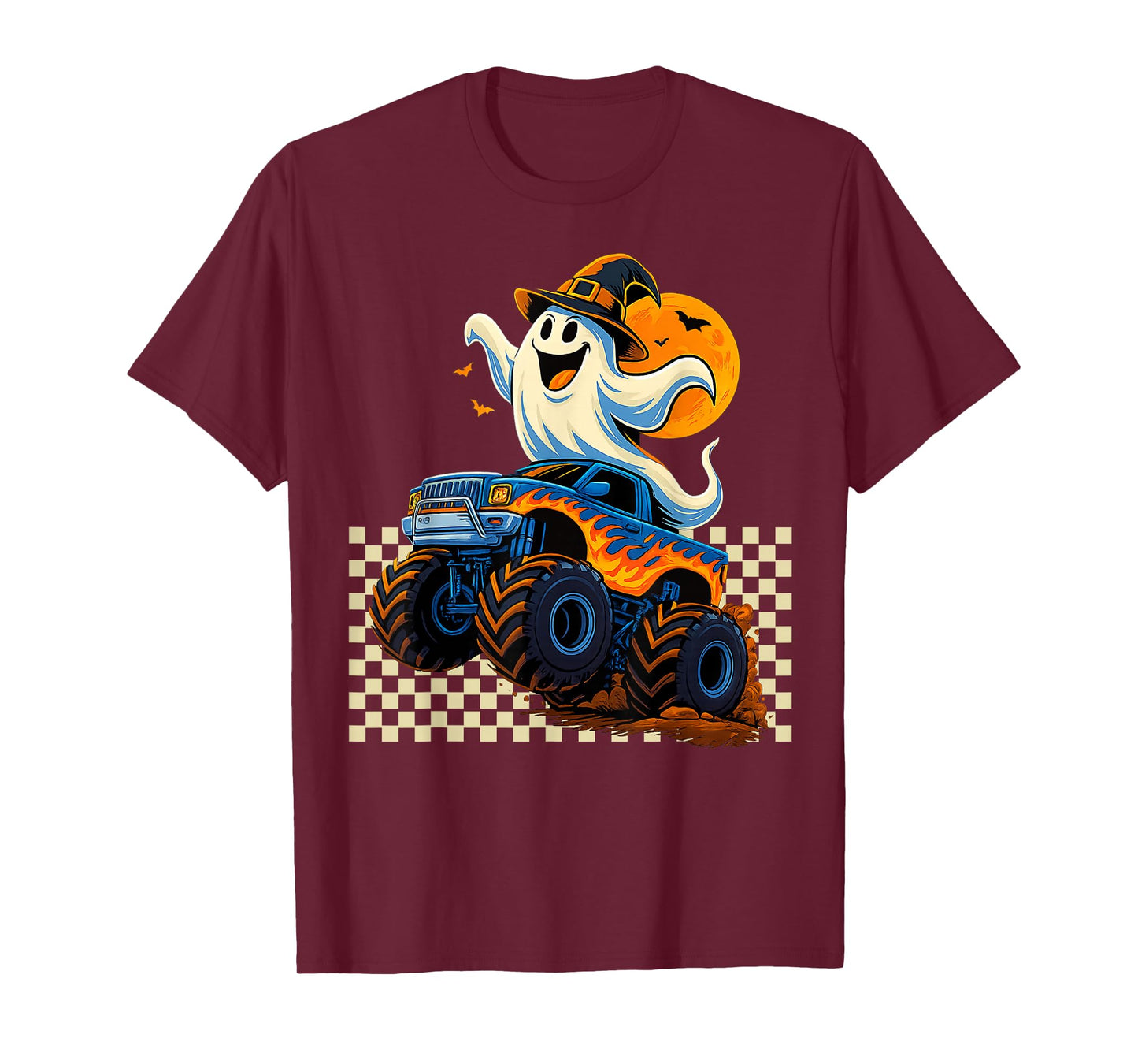 Ghost Monster Truck Halloween Bday Boy Girl Funny Spooky T-Shirt