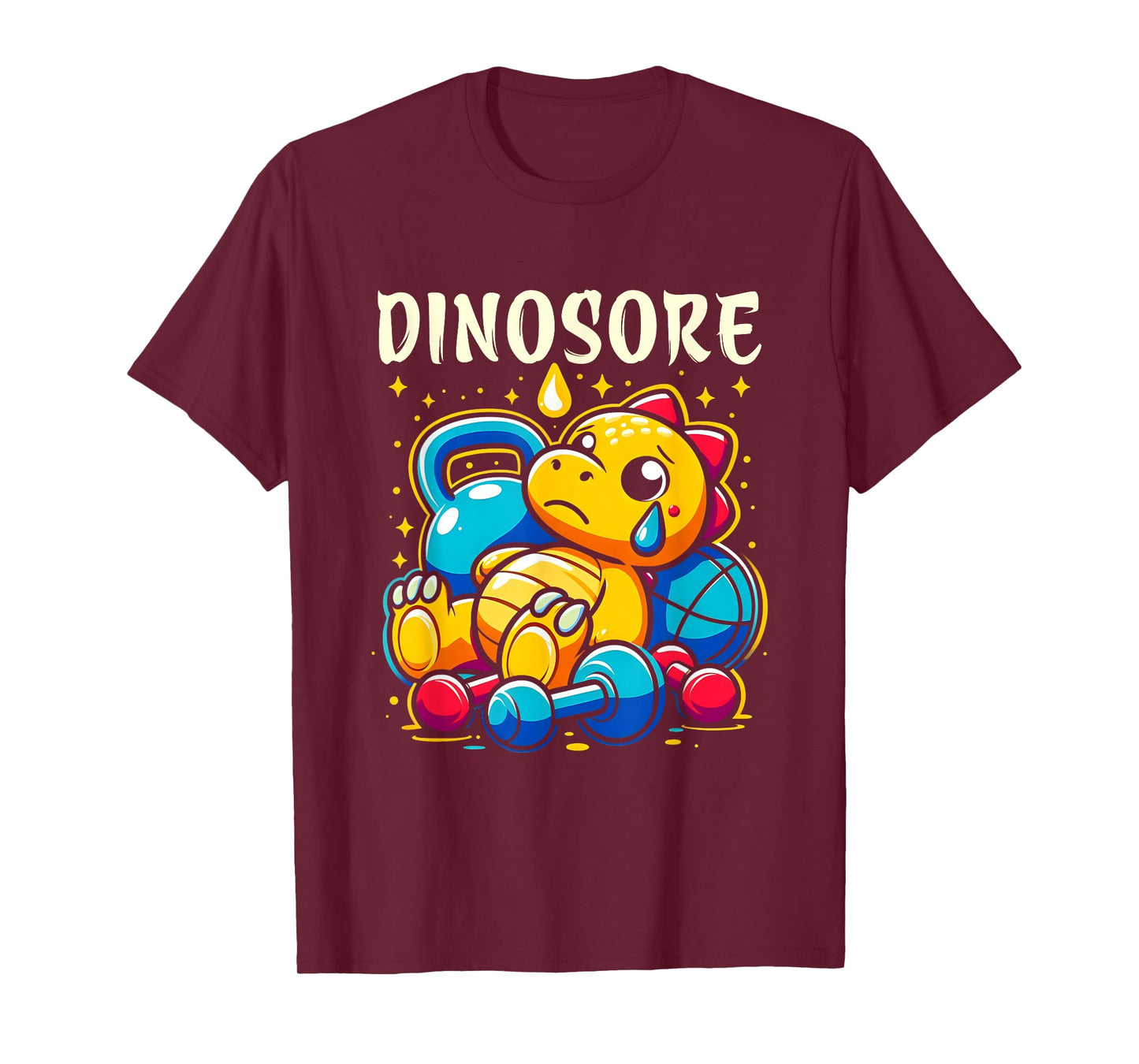 Dinosore Cute Dinosaur Workout Gym Fitness Weightlifting T-Shirt