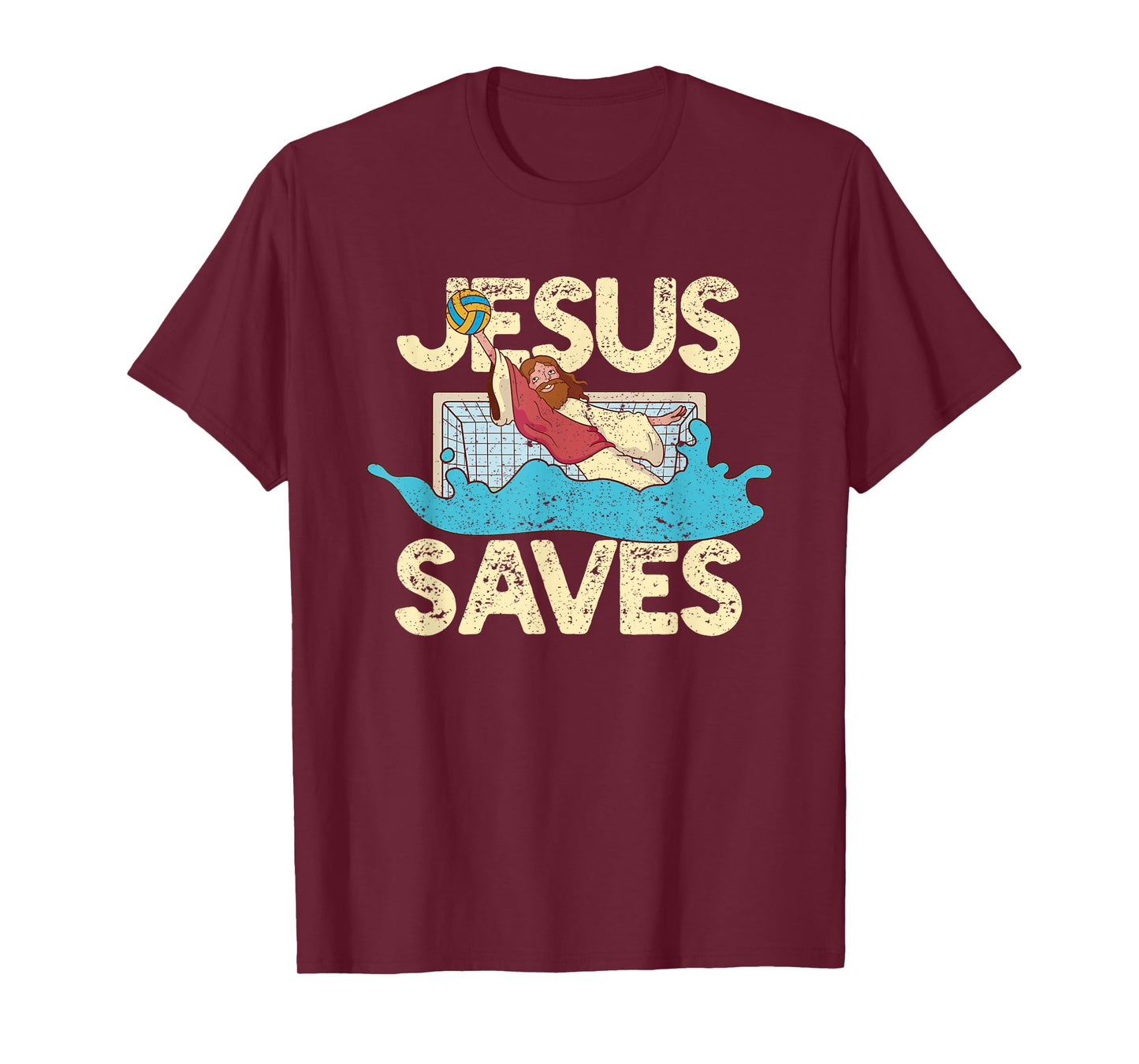 Jesus Saves Water Polo Goalie Faith Christian Waterpolo Fan T-Shirt