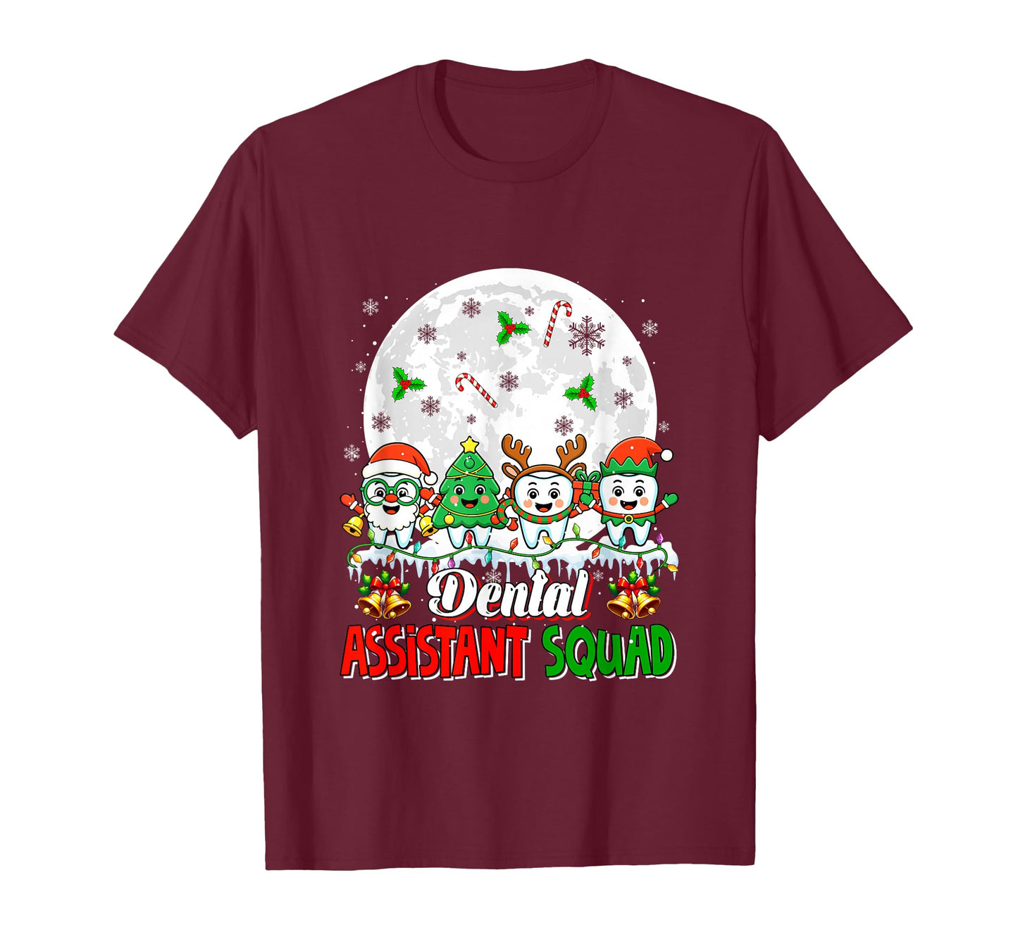 Dental Assistant Squad Santa Xmas Tree Teeth Dentist T-Shirt