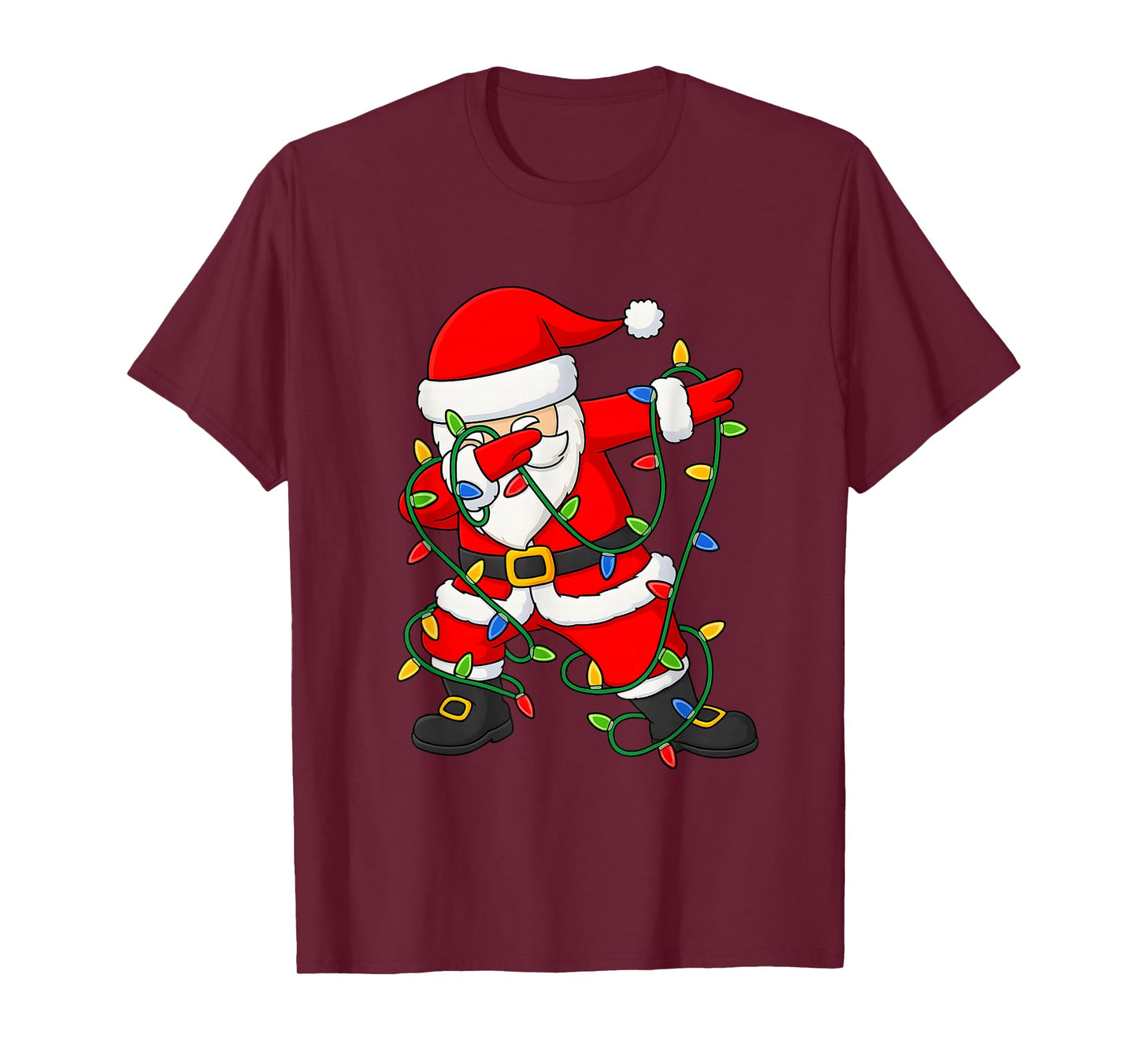 Funny Dabbing Santa Christmas Lights Shirt Boys Girls Women T-Shirt