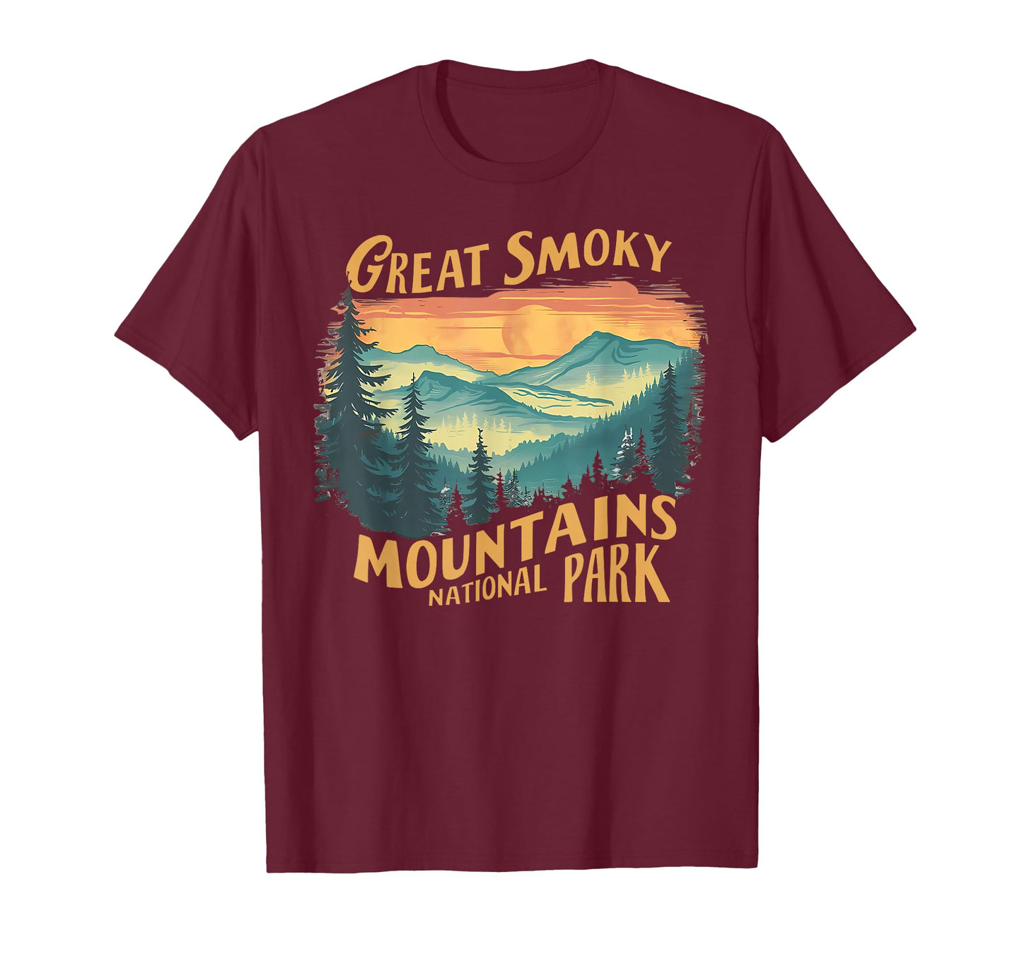 Vintage Great Smoky Mountains National Park Petro Sunset T-Shirt