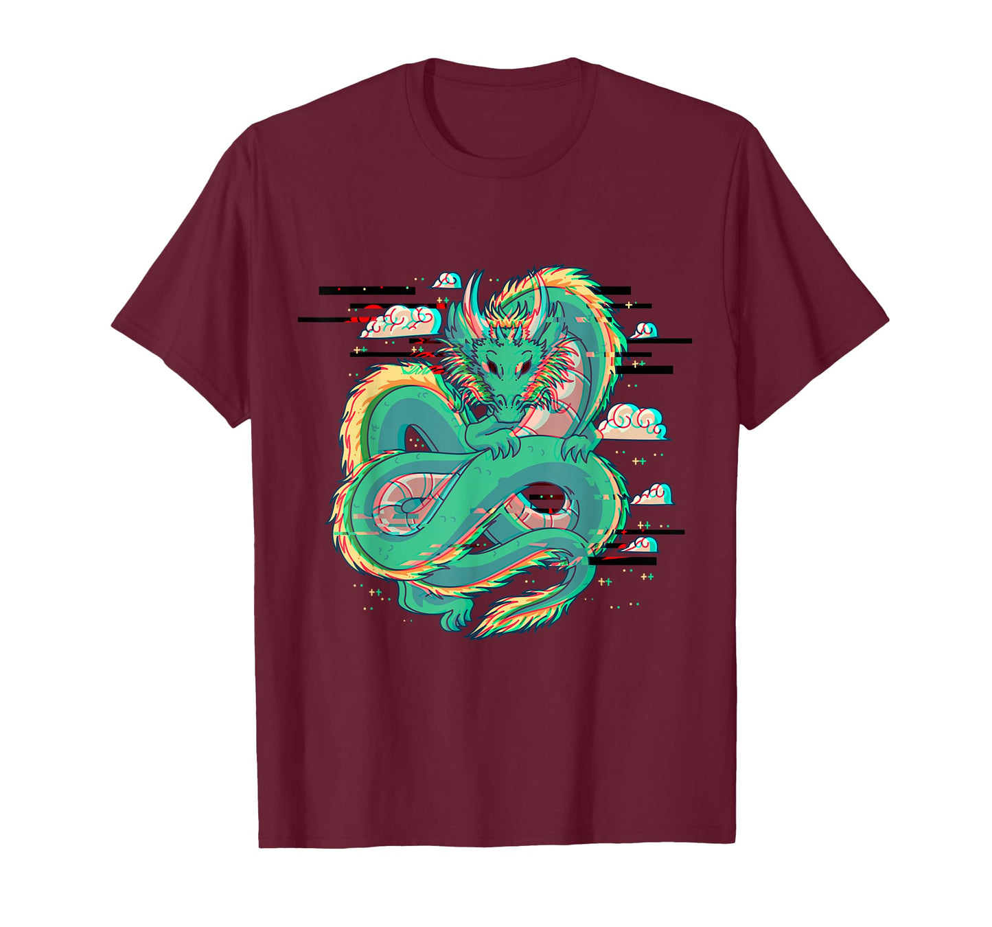 Grunge Dragon Glitch Dragon Aesthetic Style Japan Vaporwave T-Shirt