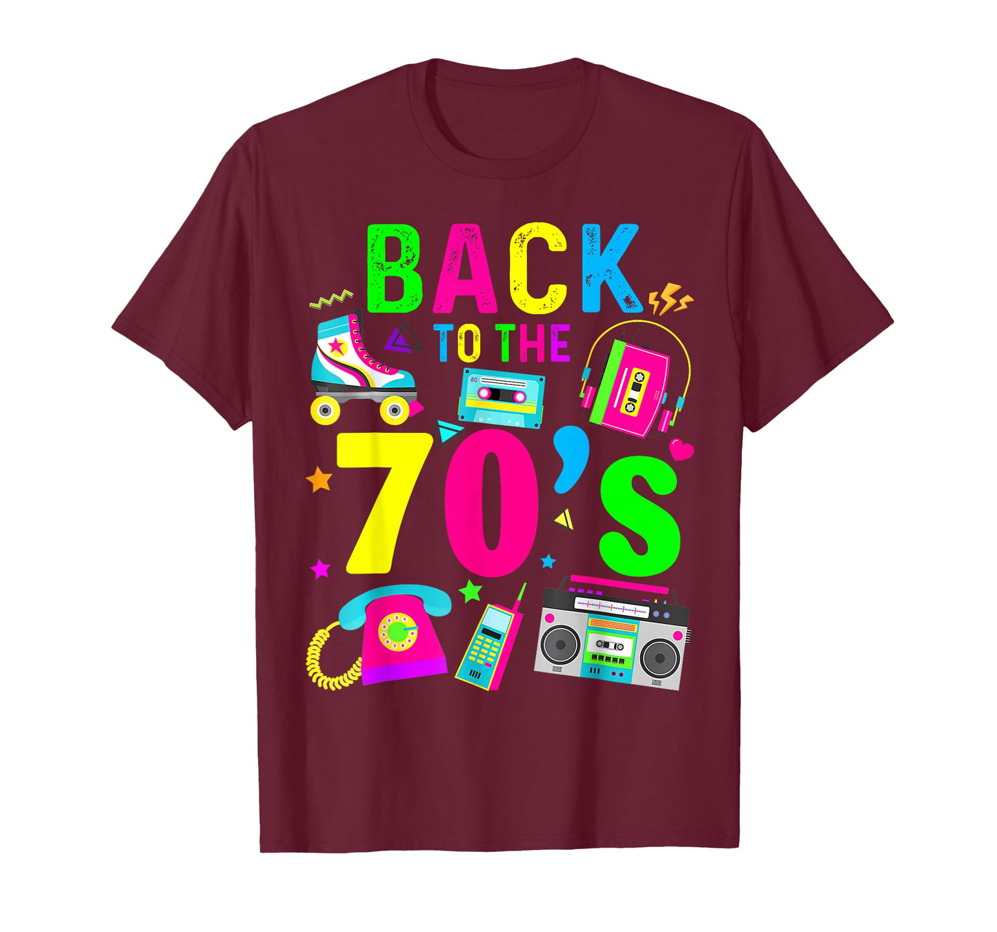 Back To 70's 1970s Vintage Style Eighties Retro Party T-Shirt