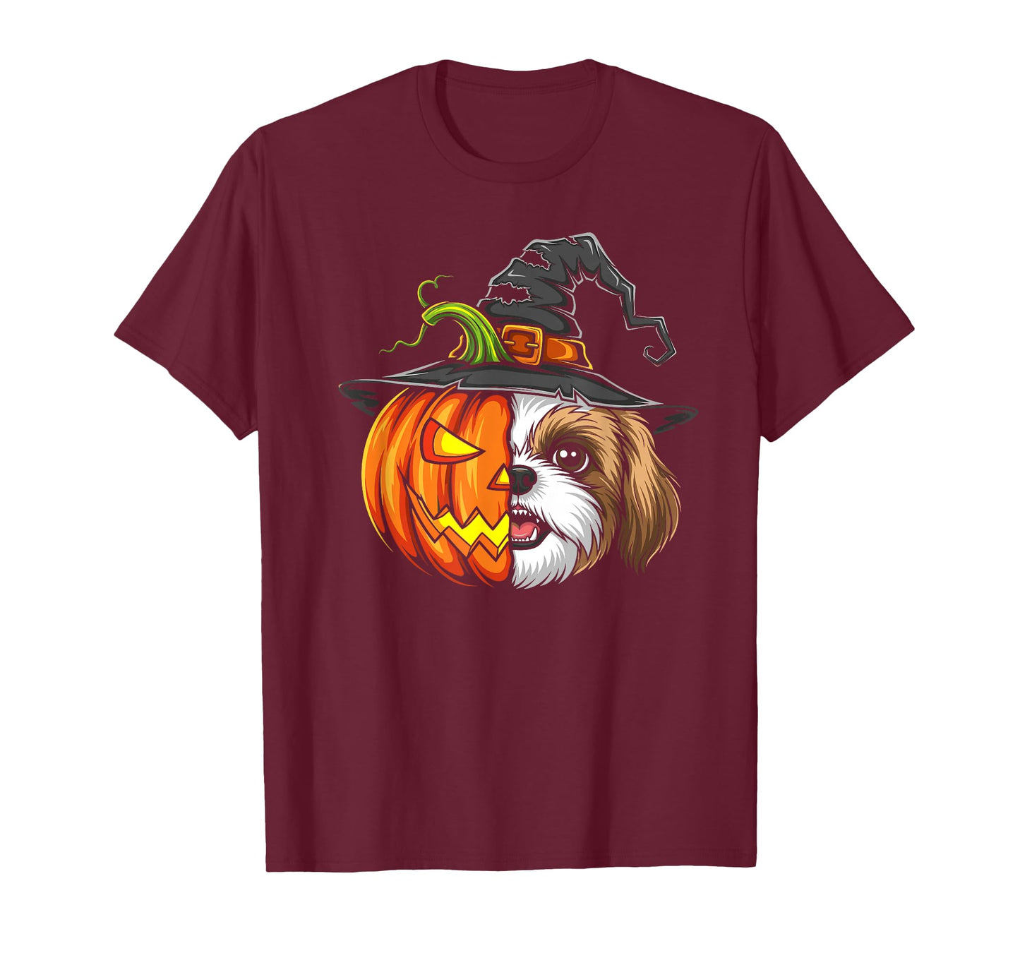 Shih Tzu Pumpkin Jack O Lantern Halloween Kids Mens Womens T-Shirt