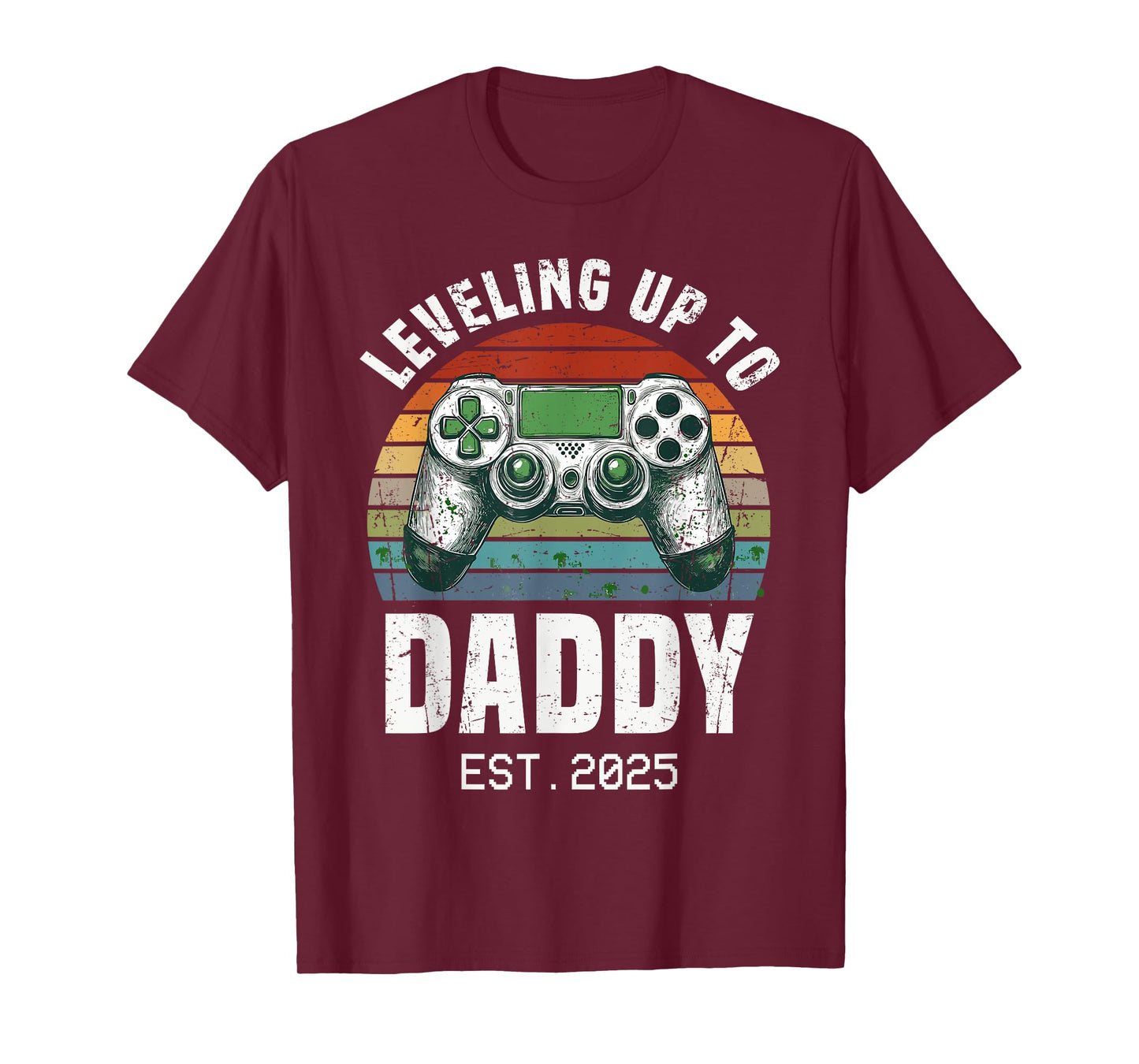 Funny New Dad Leveling Up To Daddy Est 2025 Expecting Parent T-Shirt