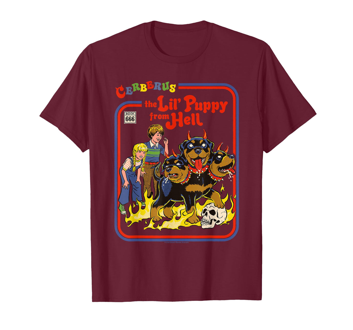 Cerberus Puppy Sarcastic Retro Vintage Funny Adult Humor T-Shirt