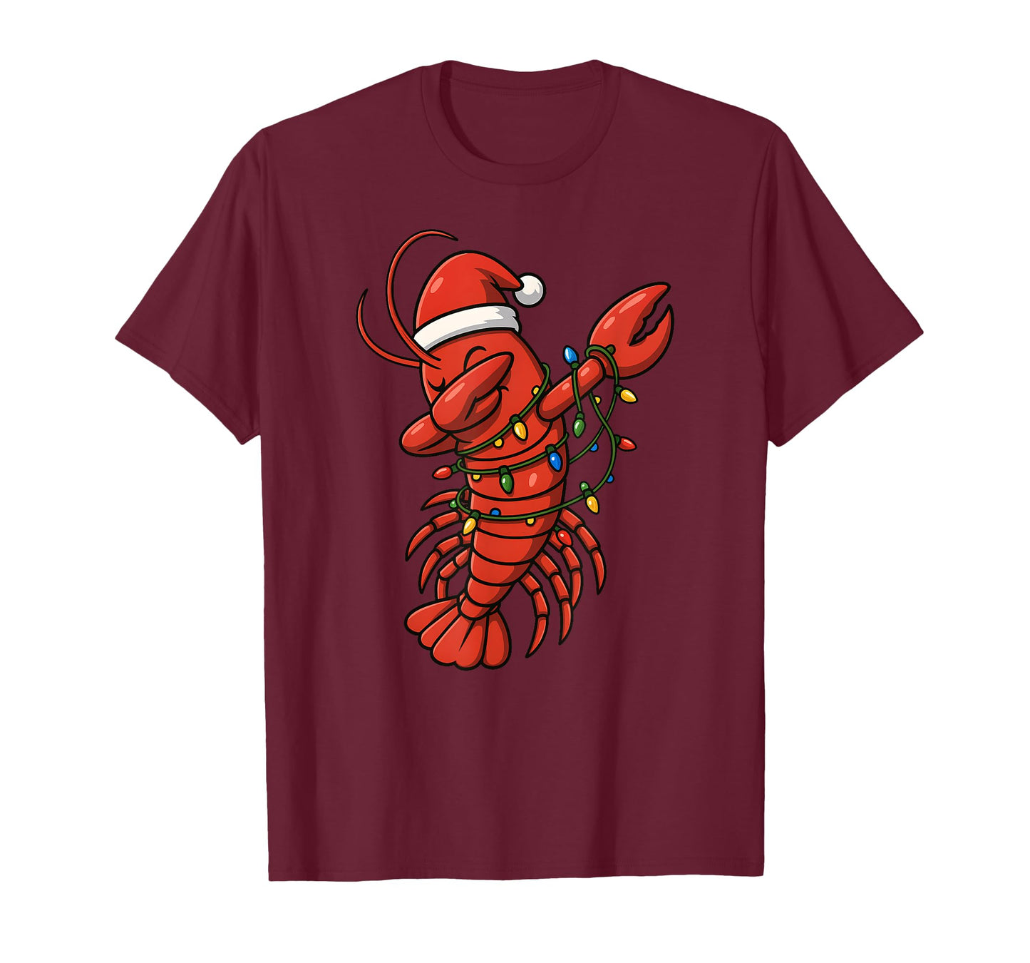 Lobster Dabbing Merry Christmas Santa Hat Xmas Boys Girls T-Shirt
