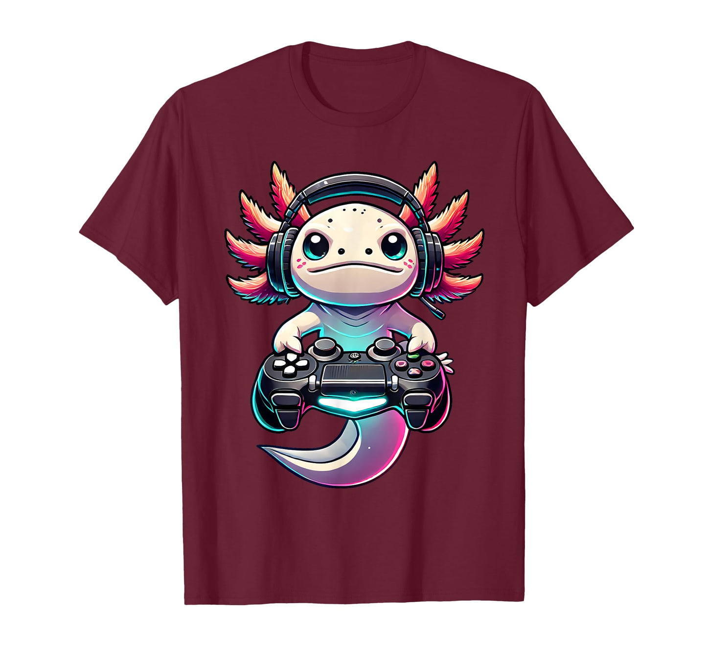 Funny Axolotl Retro Gamer Video Games Boys Girls Kids T-Shirt