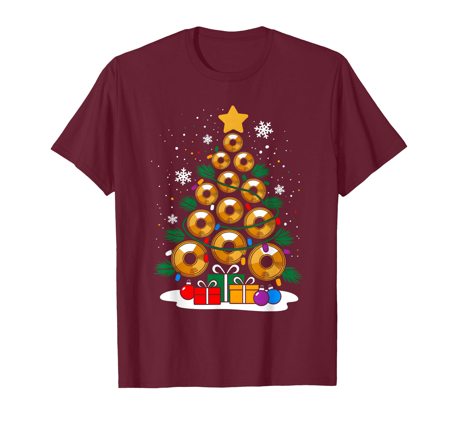 Christmas Dj Player Xmas Tree Funny Music Lover Santa T-Shirt